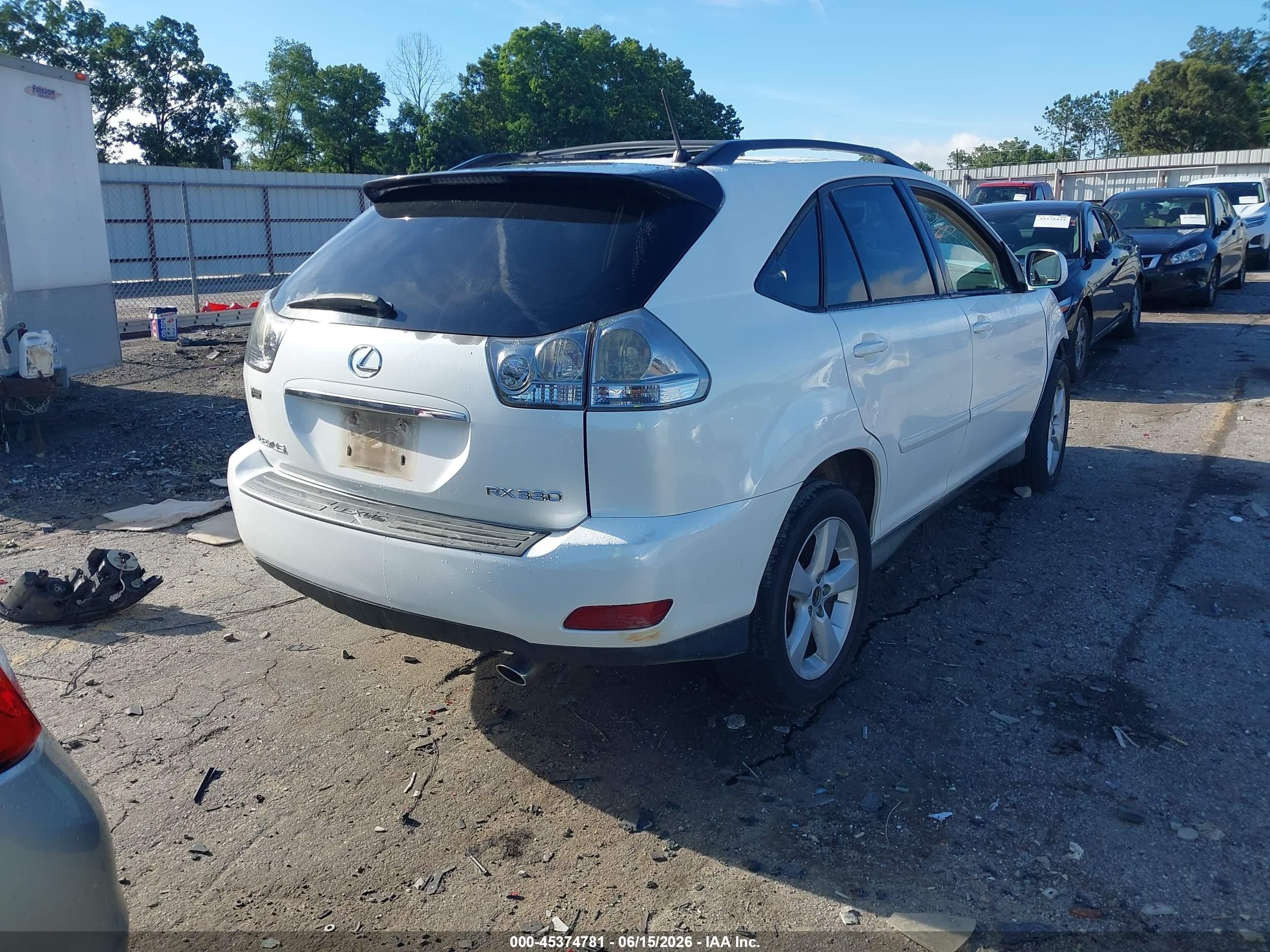 2006 Lexus Rx 330   White vin: 2T2GA31U56C044570
