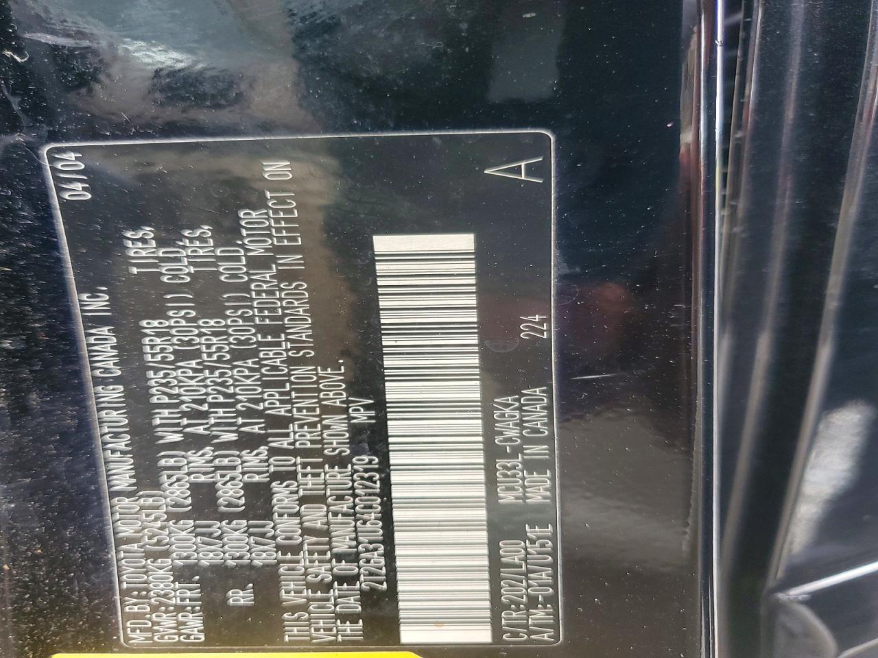 2004 Lexus Rx 330 Черный vin: 2T2GA31U64C012319