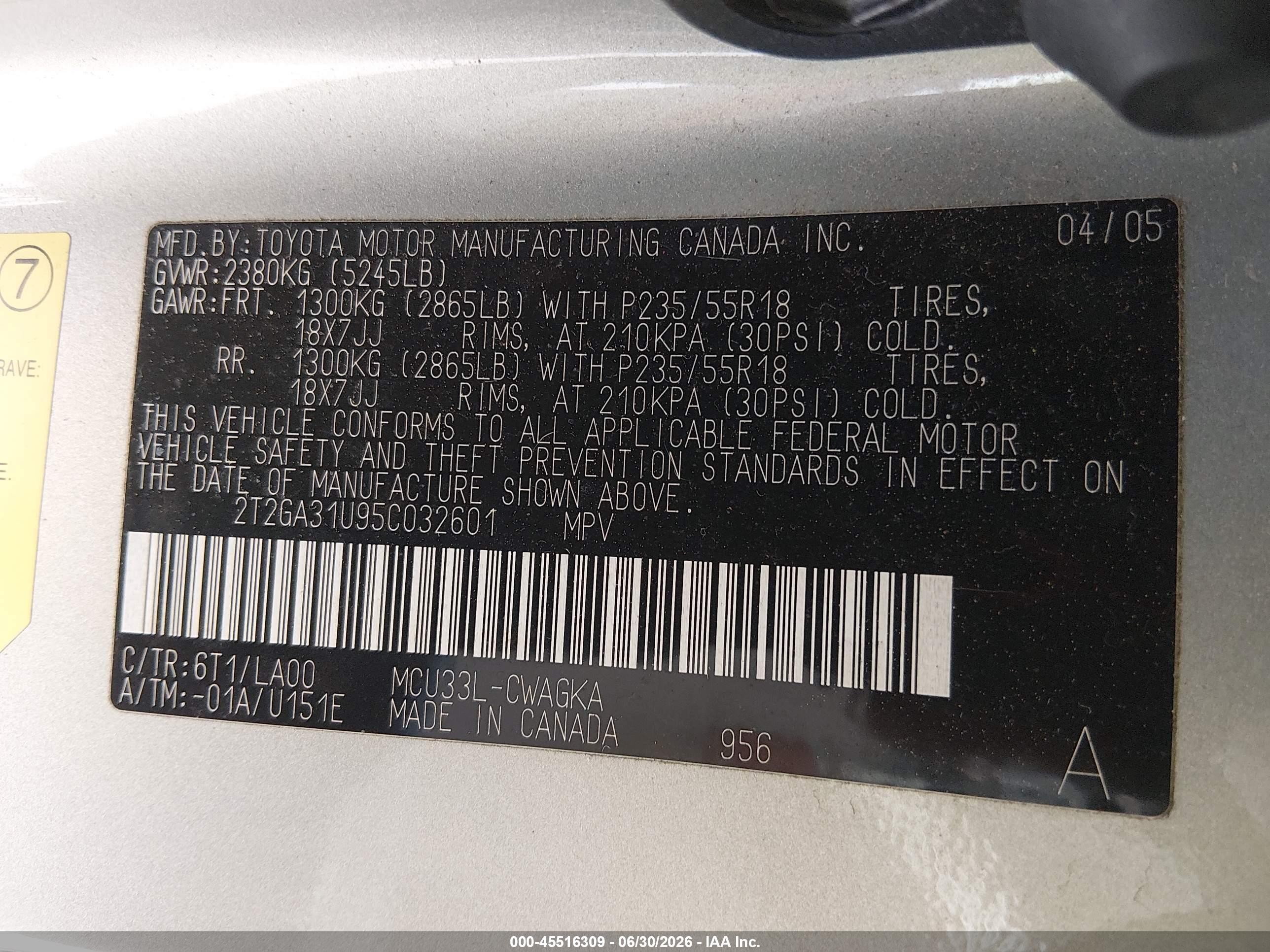 2005 Lexus Rx 330   Silver vin: 2T2GA31U95C032601