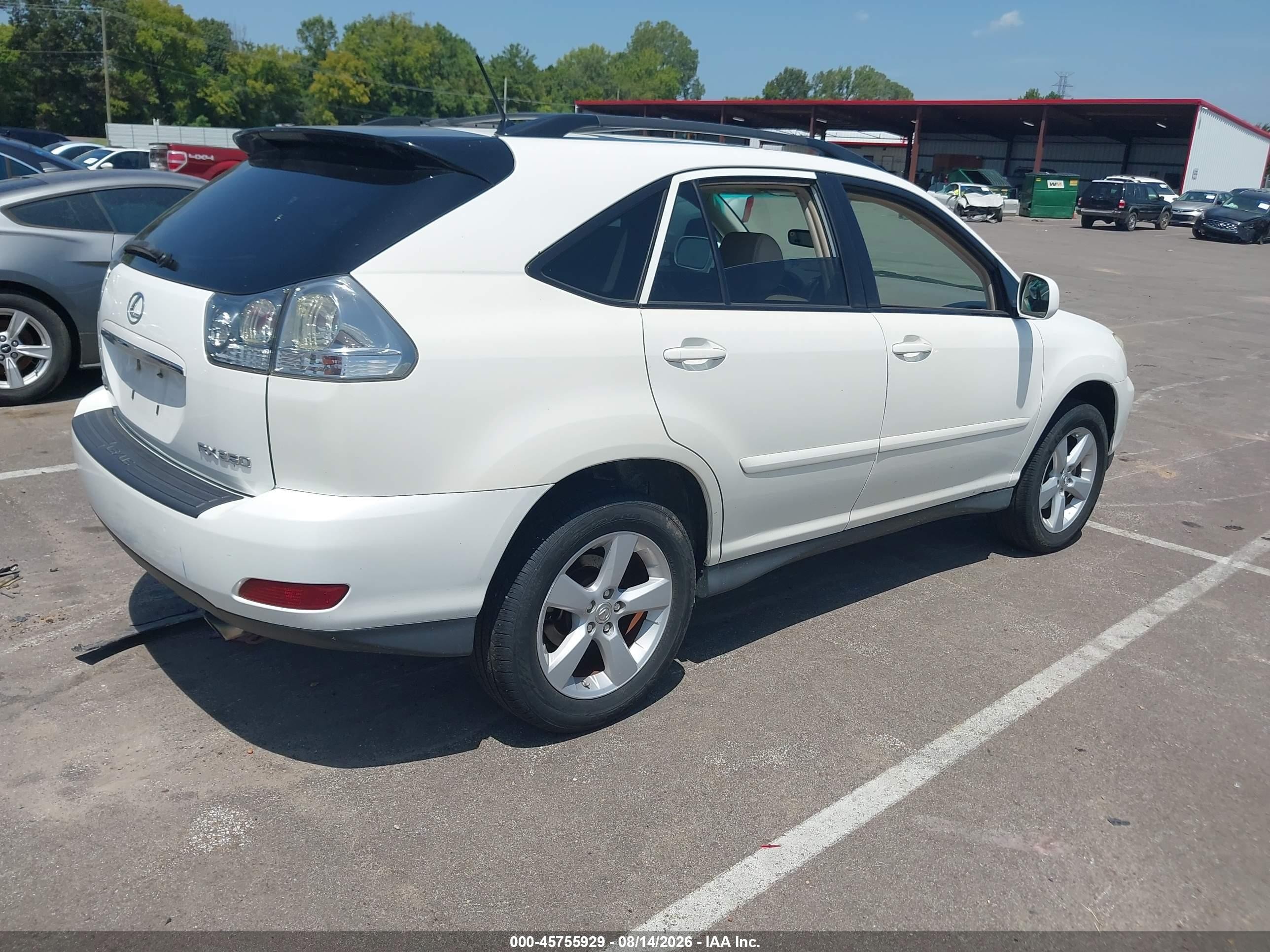 2007 Lexus Rx 350   White vin: 2T2GK31U07C013578