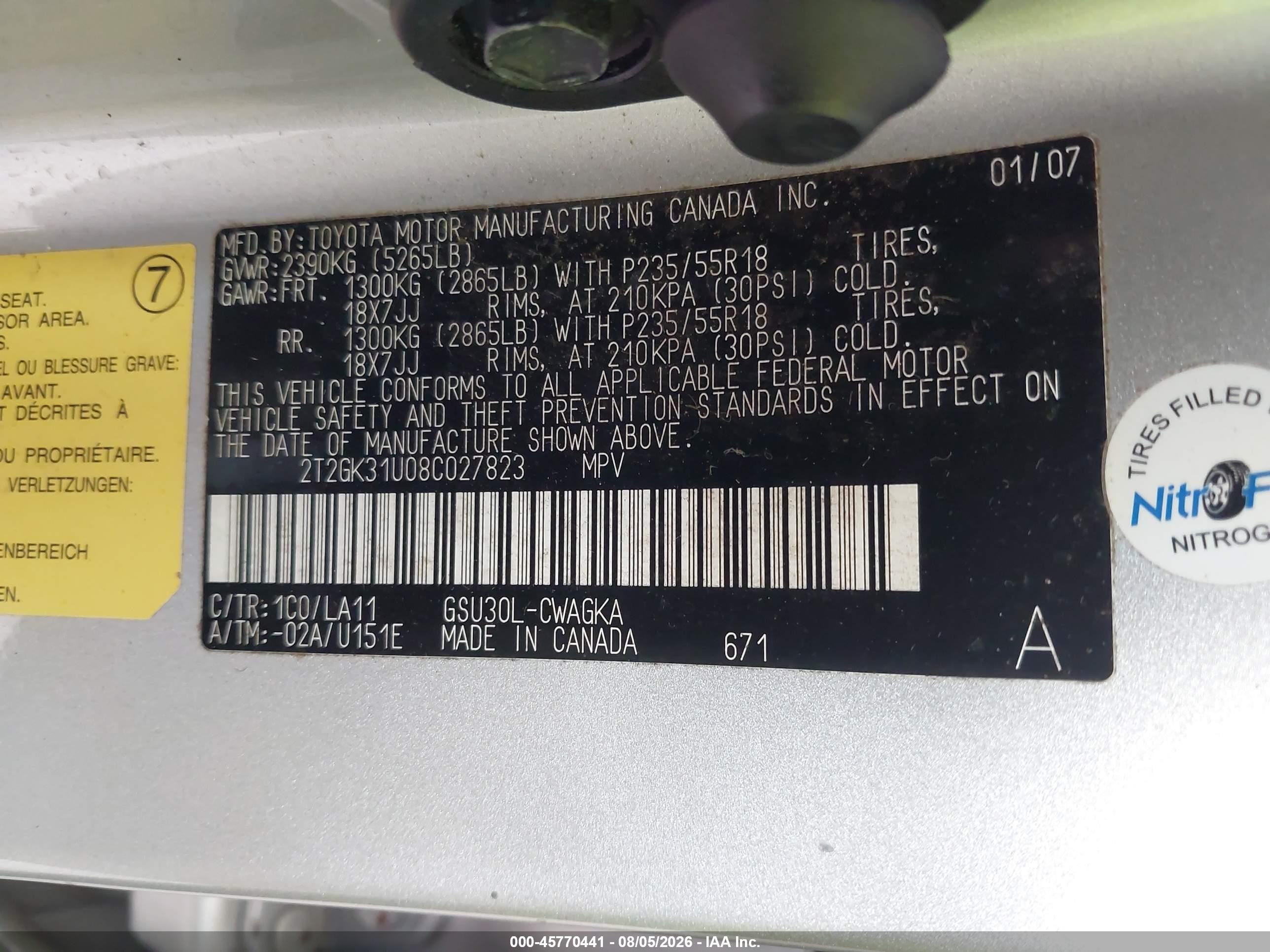 2008 Lexus Rx 350   Silver vin: 2T2GK31U08C027823