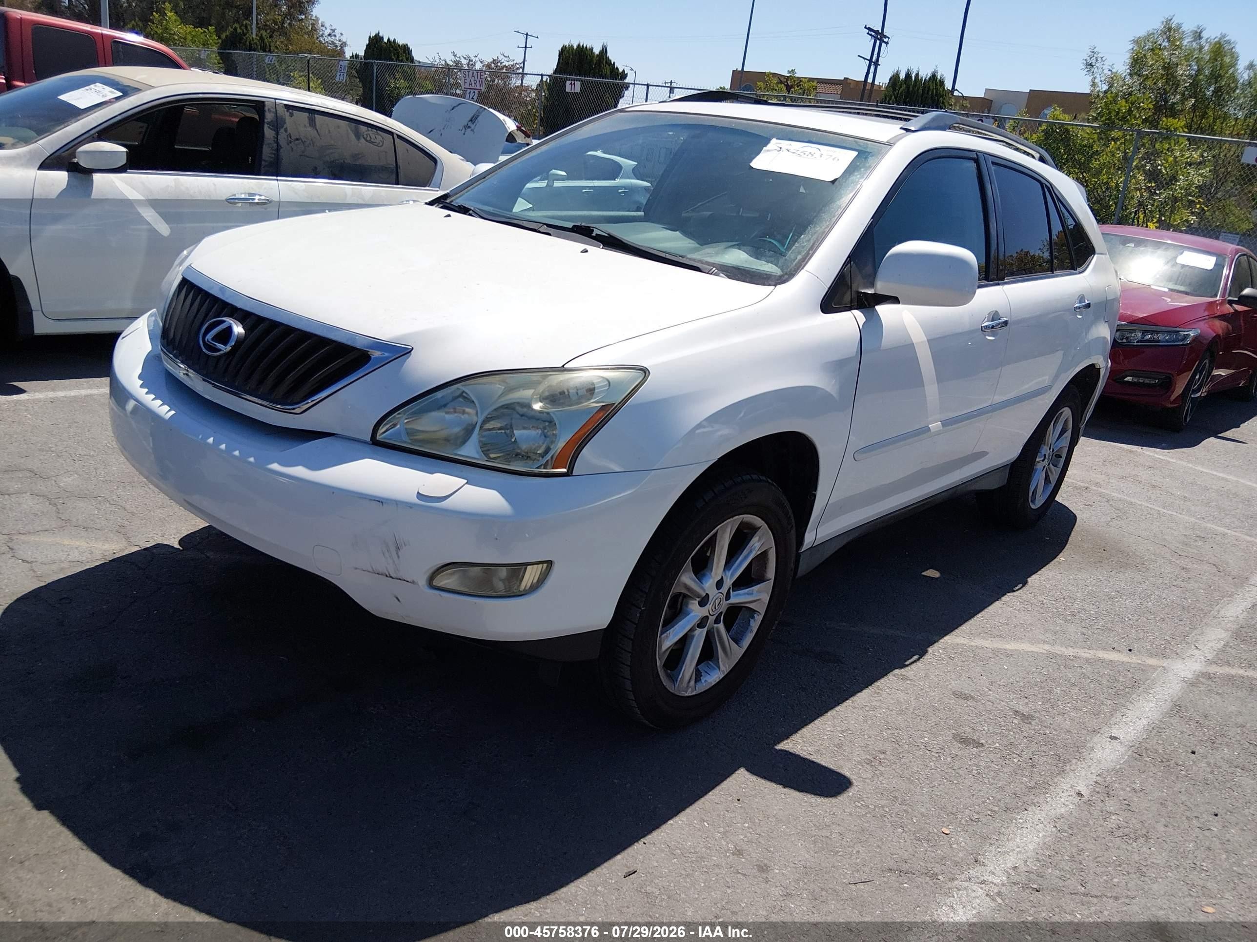2009 Lexus Rx 350   White vin: 2T2GK31U09C080099