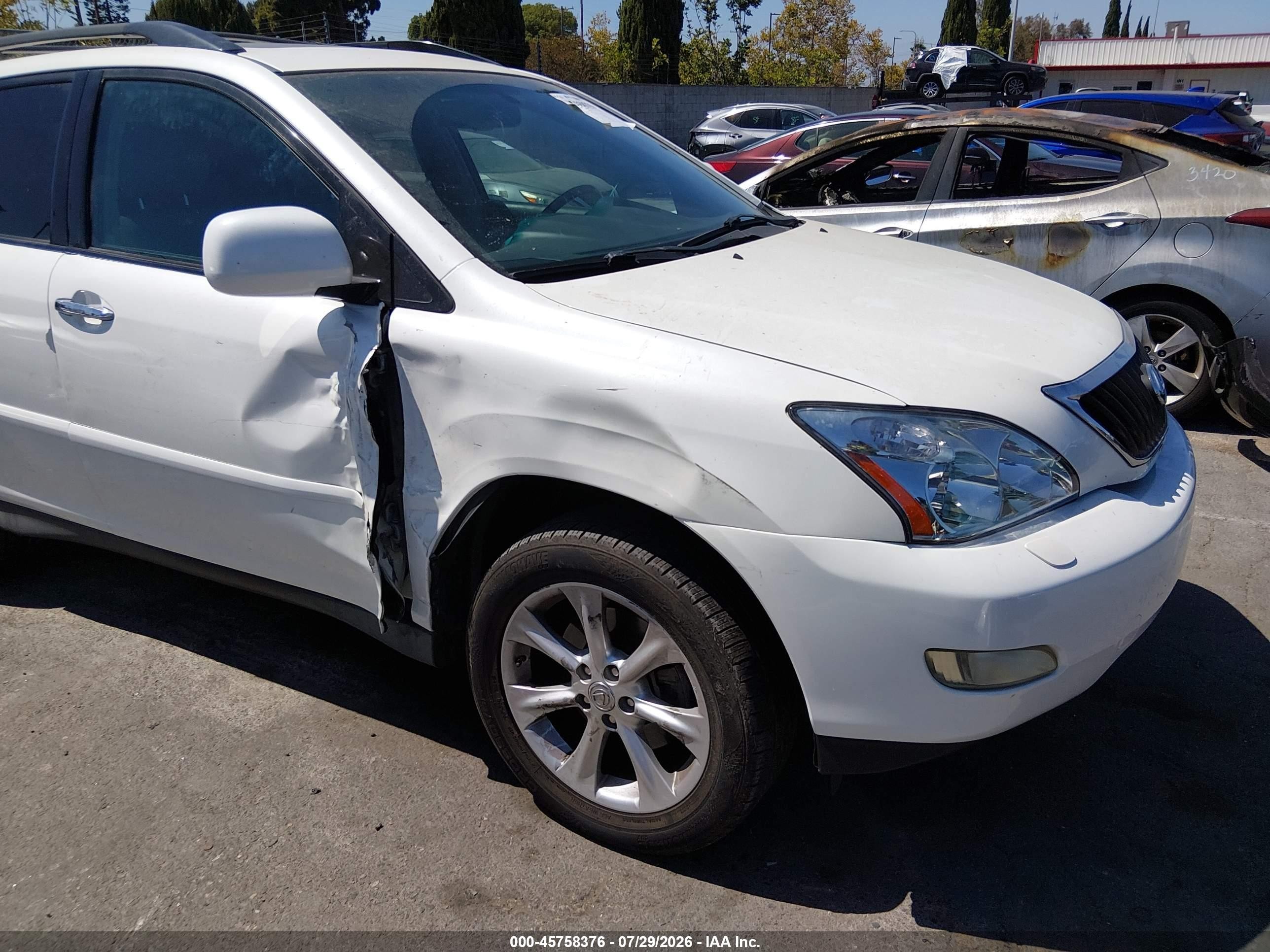 2009 Lexus Rx 350   White vin: 2T2GK31U09C080099