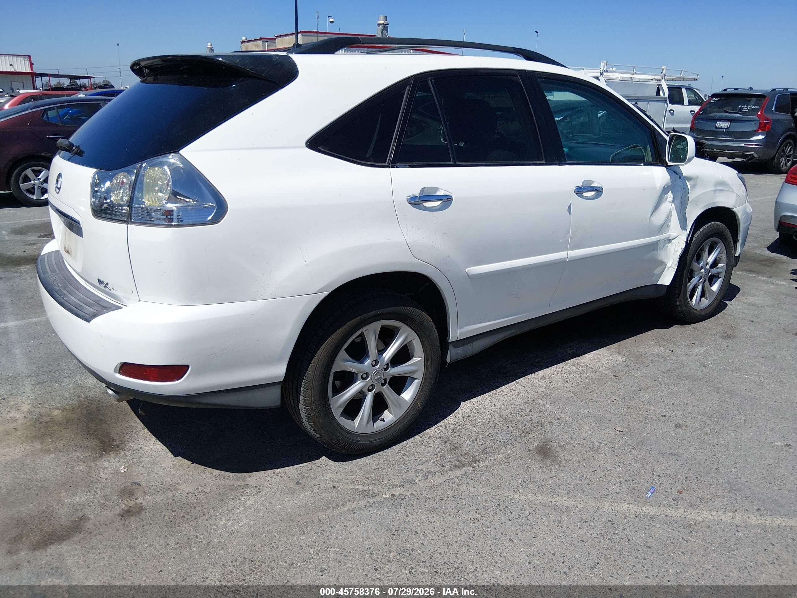 2009 Lexus Rx 350   White vin: 2T2GK31U09C080099