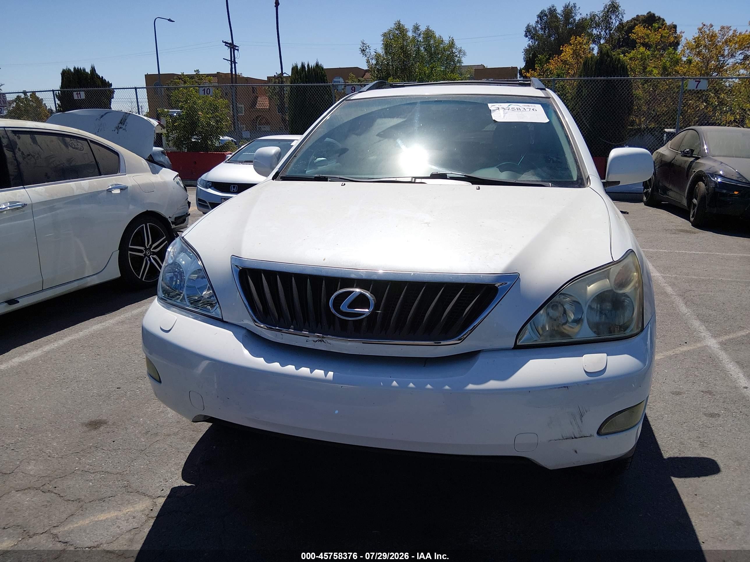 2009 Lexus Rx 350   White vin: 2T2GK31U09C080099