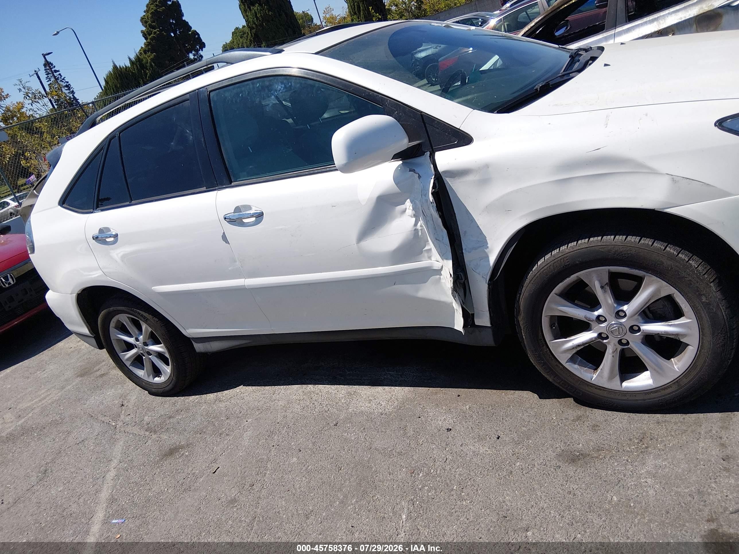2009 Lexus Rx 350   White vin: 2T2GK31U09C080099