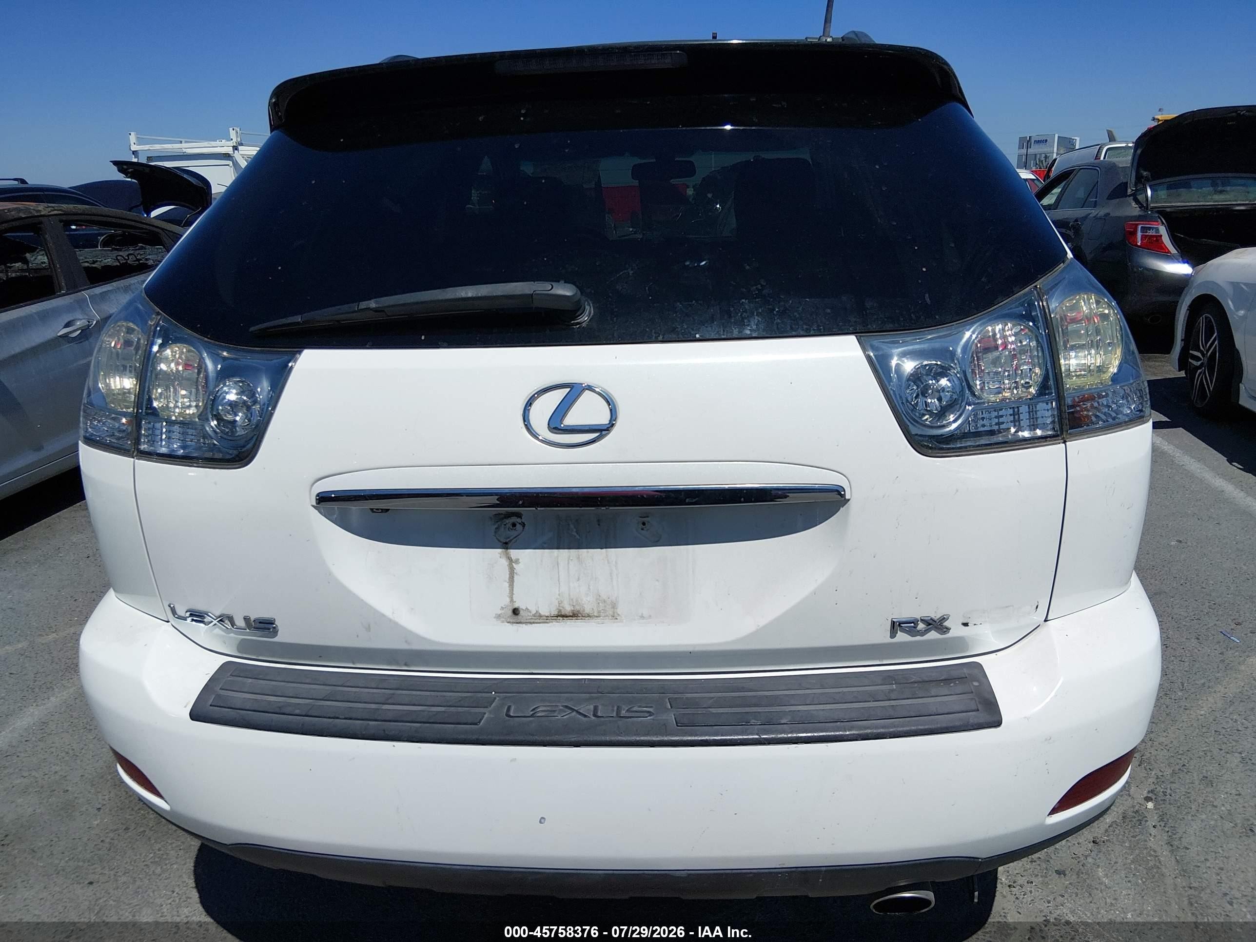 2009 Lexus Rx 350   White vin: 2T2GK31U09C080099