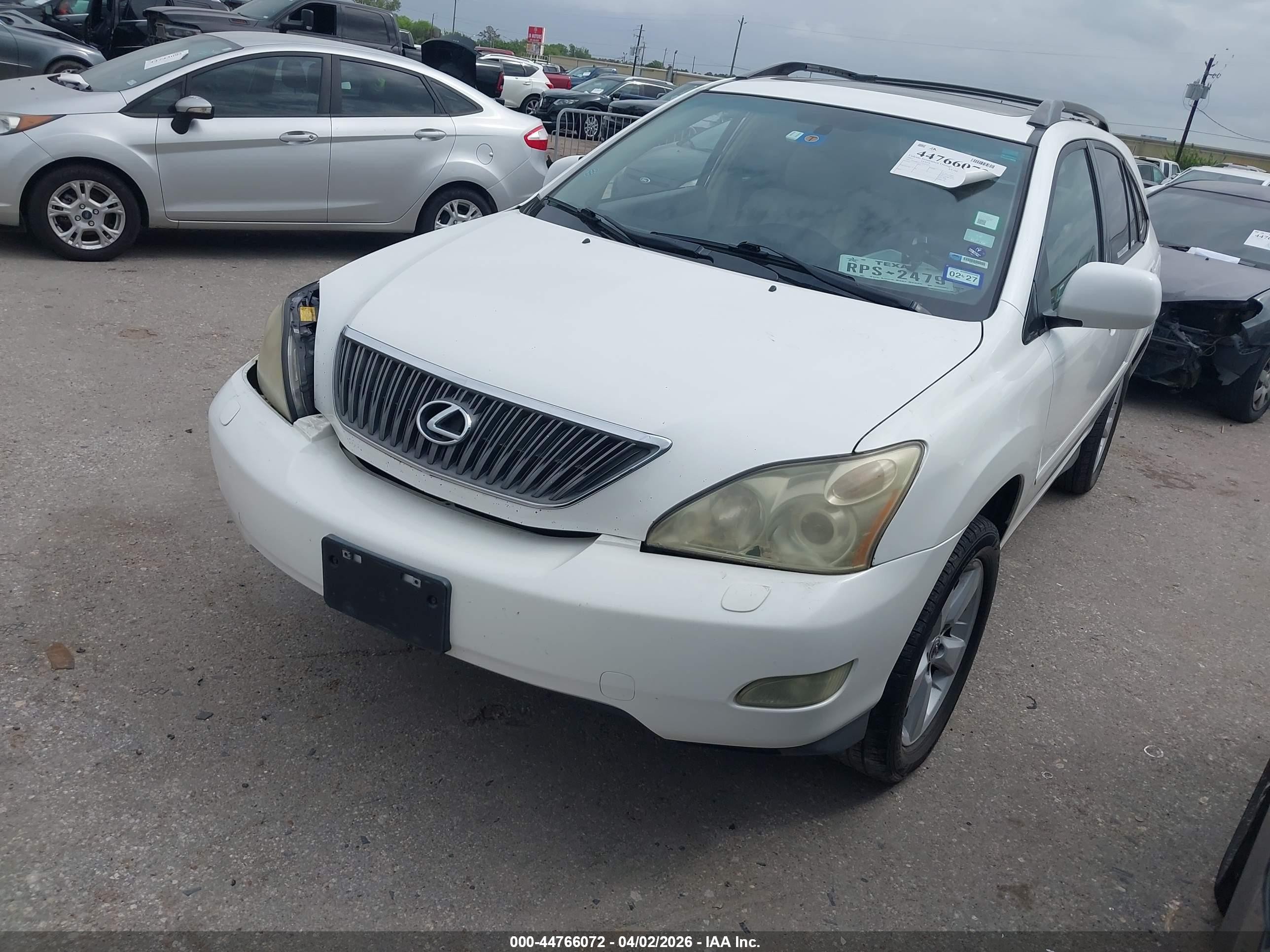 2007 Lexus Rx 350   White vin: 2T2GK31U17C011323
