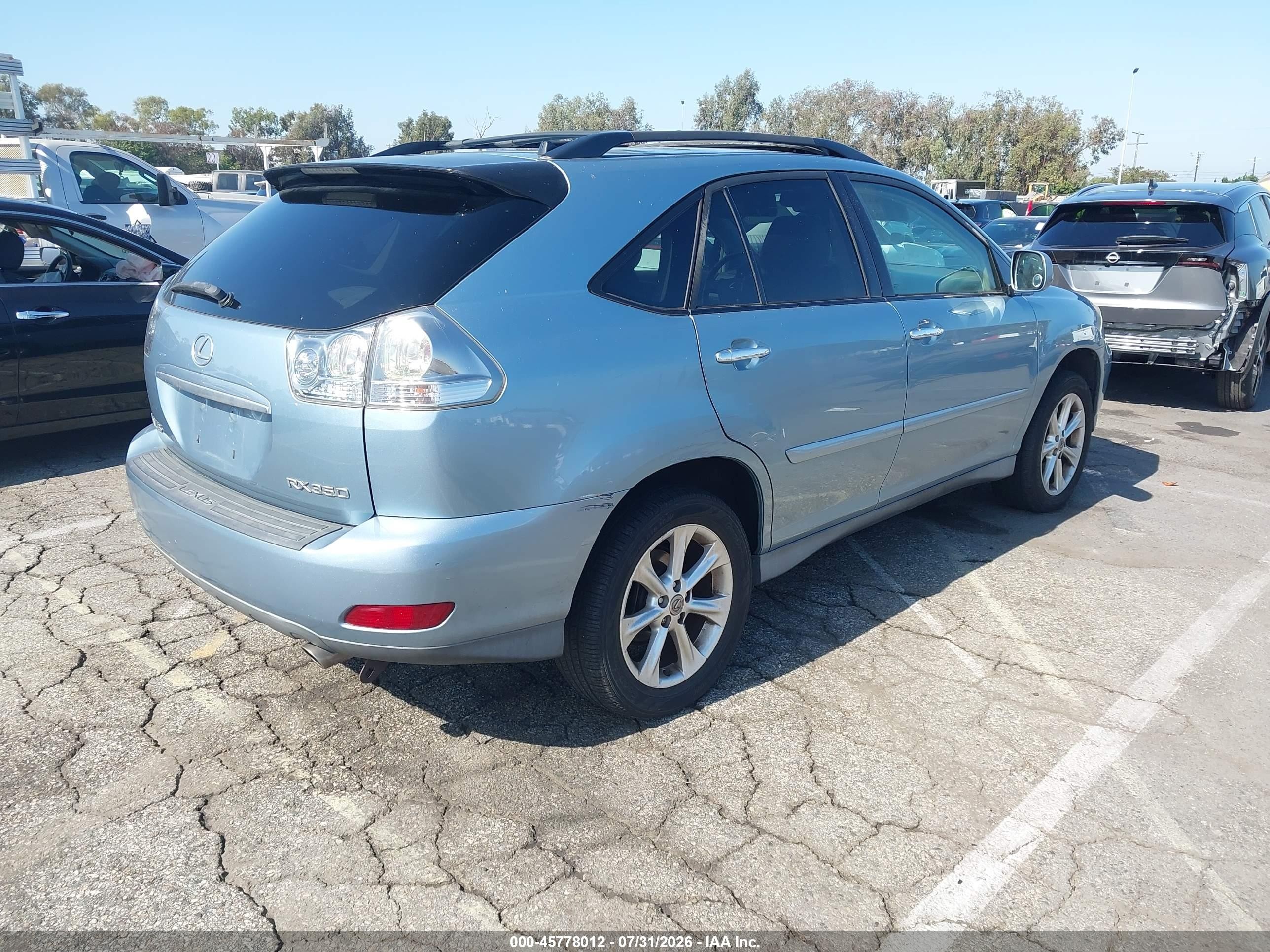 2009 Lexus Rx 350   Blue vin: 2T2GK31U19C075719