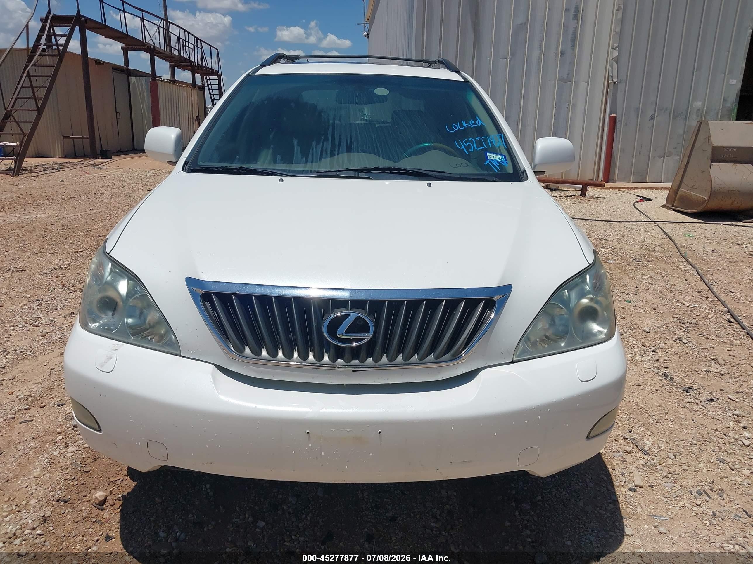 2009 Lexus Rx 350   White vin: 2T2GK31U19C077227
