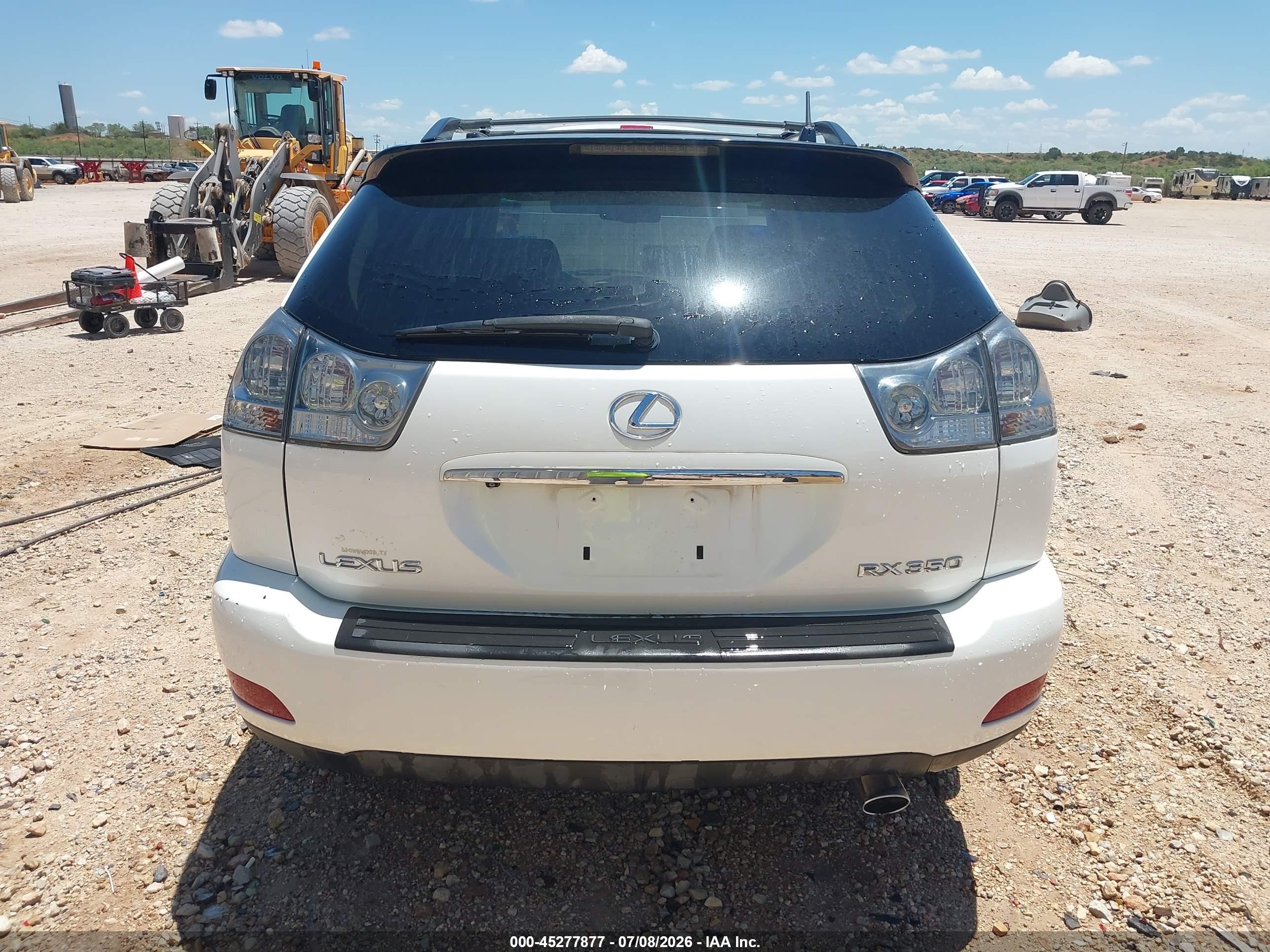 2009 Lexus Rx 350   White vin: 2T2GK31U19C077227
