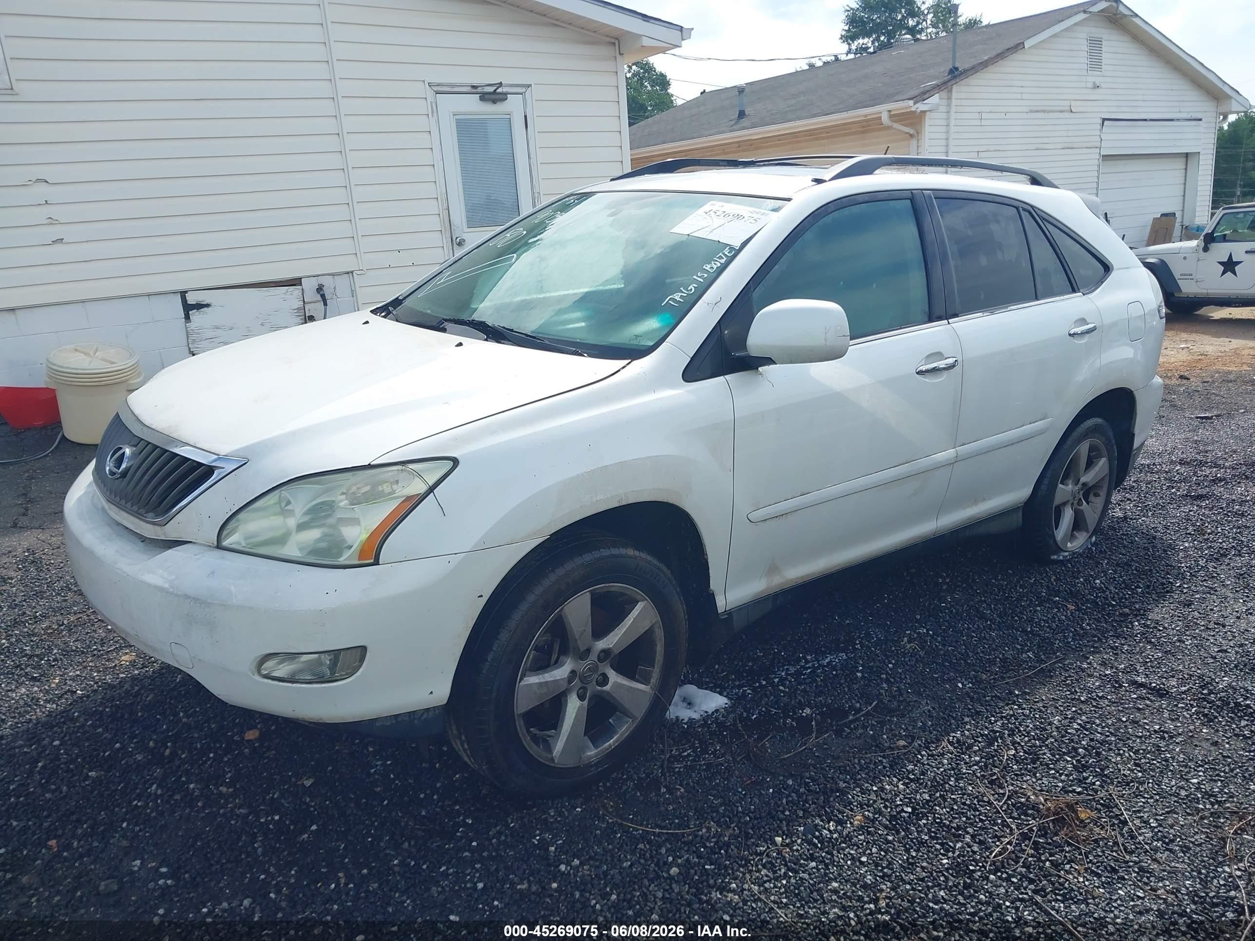 2008 Lexus Rx 350   White vin: 2T2GK31U28C032134