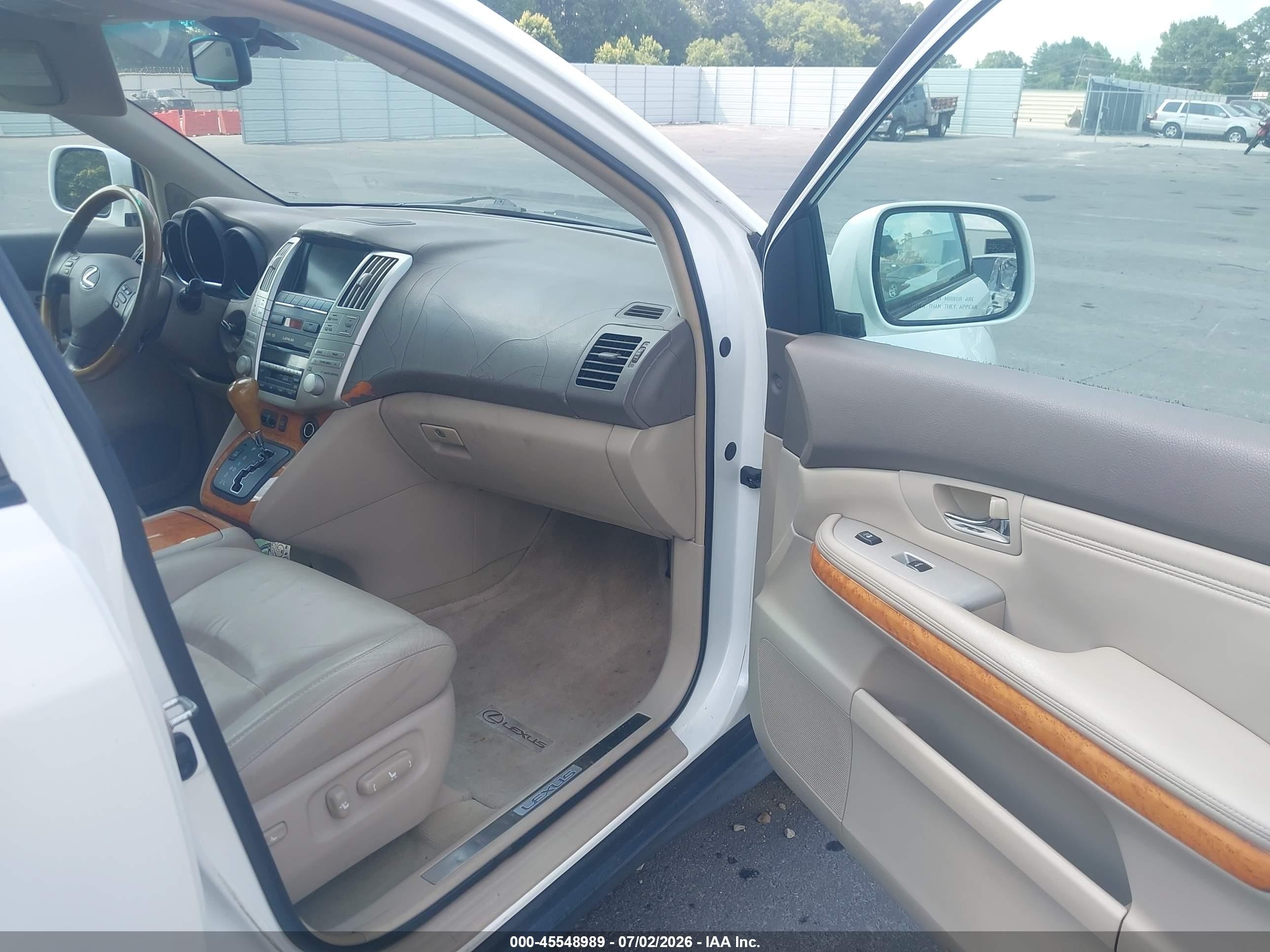 2008 Lexus Rx 350   White vin: 2T2GK31U38C031669