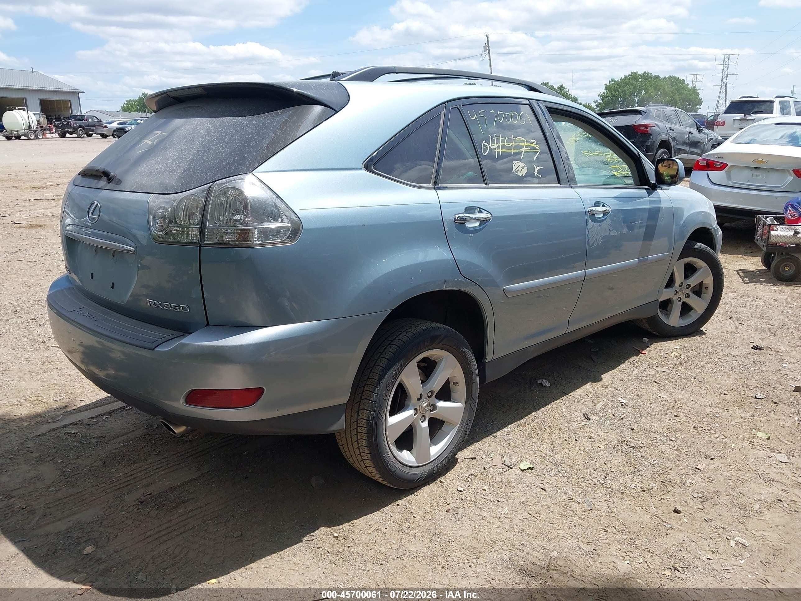 2008 Lexus Rx 350 Blue vin: 2T2GK31U38C041473