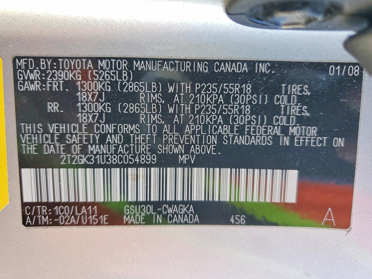 2008 Lexus Rx 350 Silver vin: 2T2GK31U38C054899