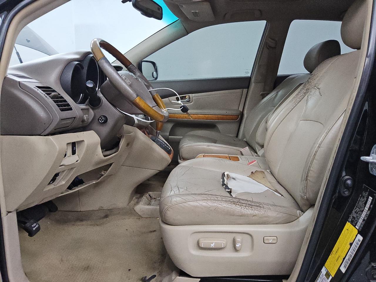 2008 Lexus Rx 350 Black vin: 2T2GK31U48C052921 Damage: Left Front Seat, Torn, > 12 Inches