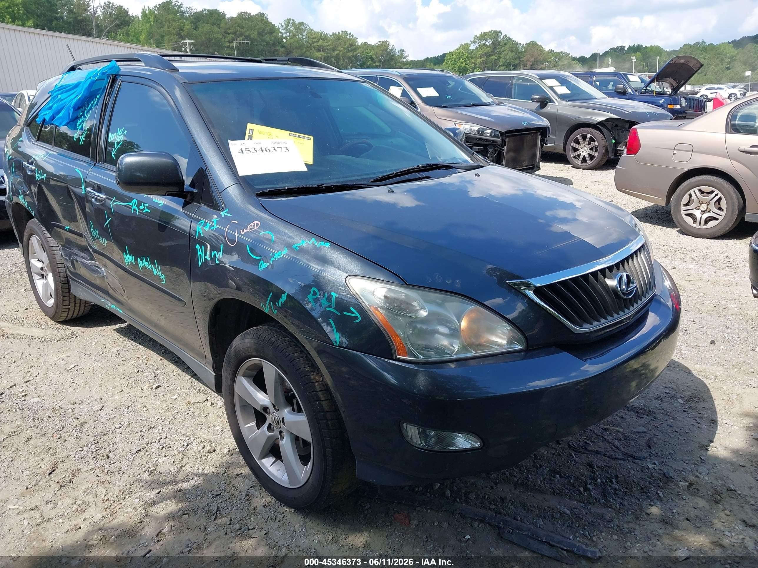 2008 Lexus Rx 350   Black vin: 2T2GK31U48C054233
