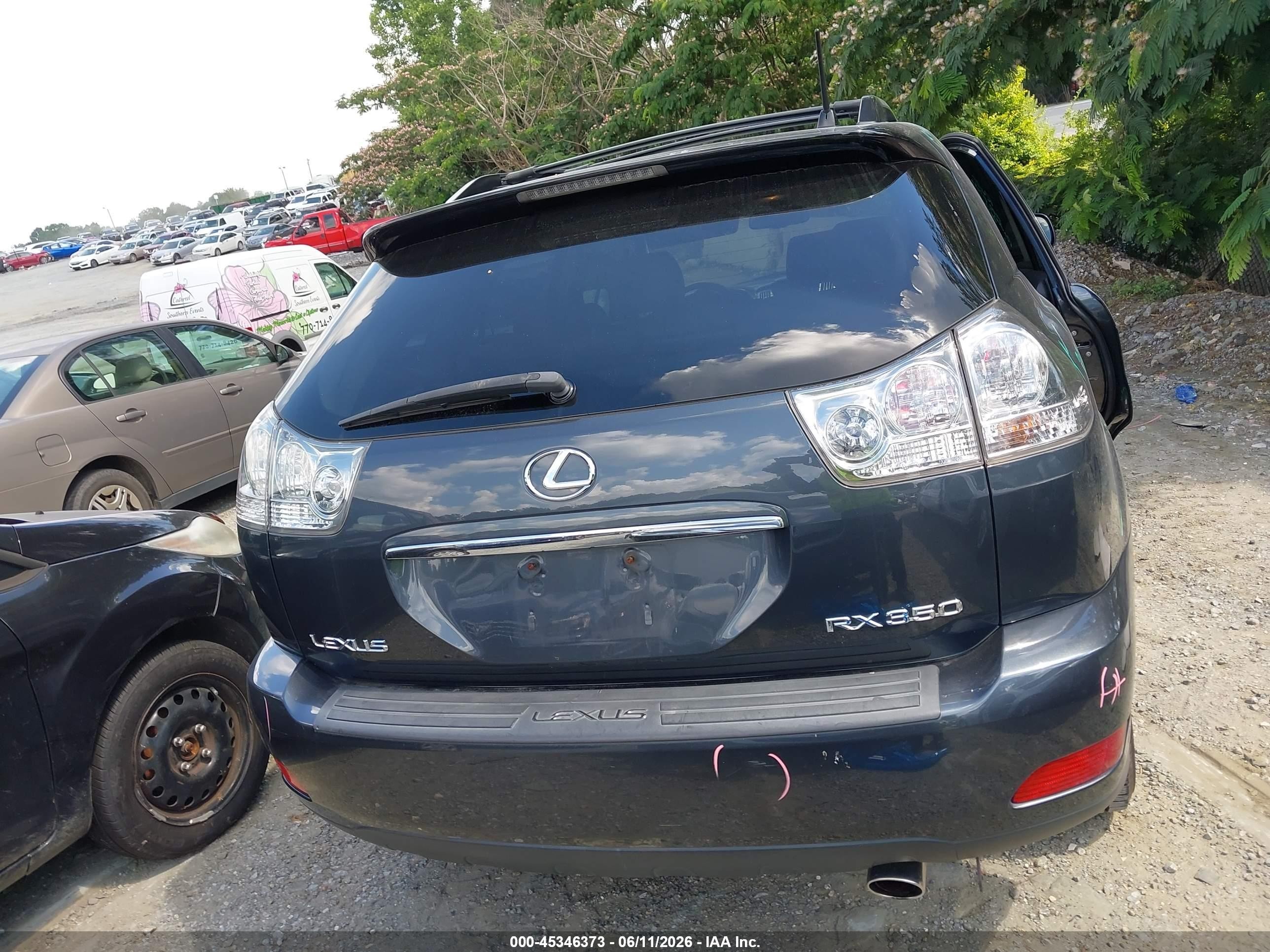 2008 Lexus Rx 350   Black vin: 2T2GK31U48C054233