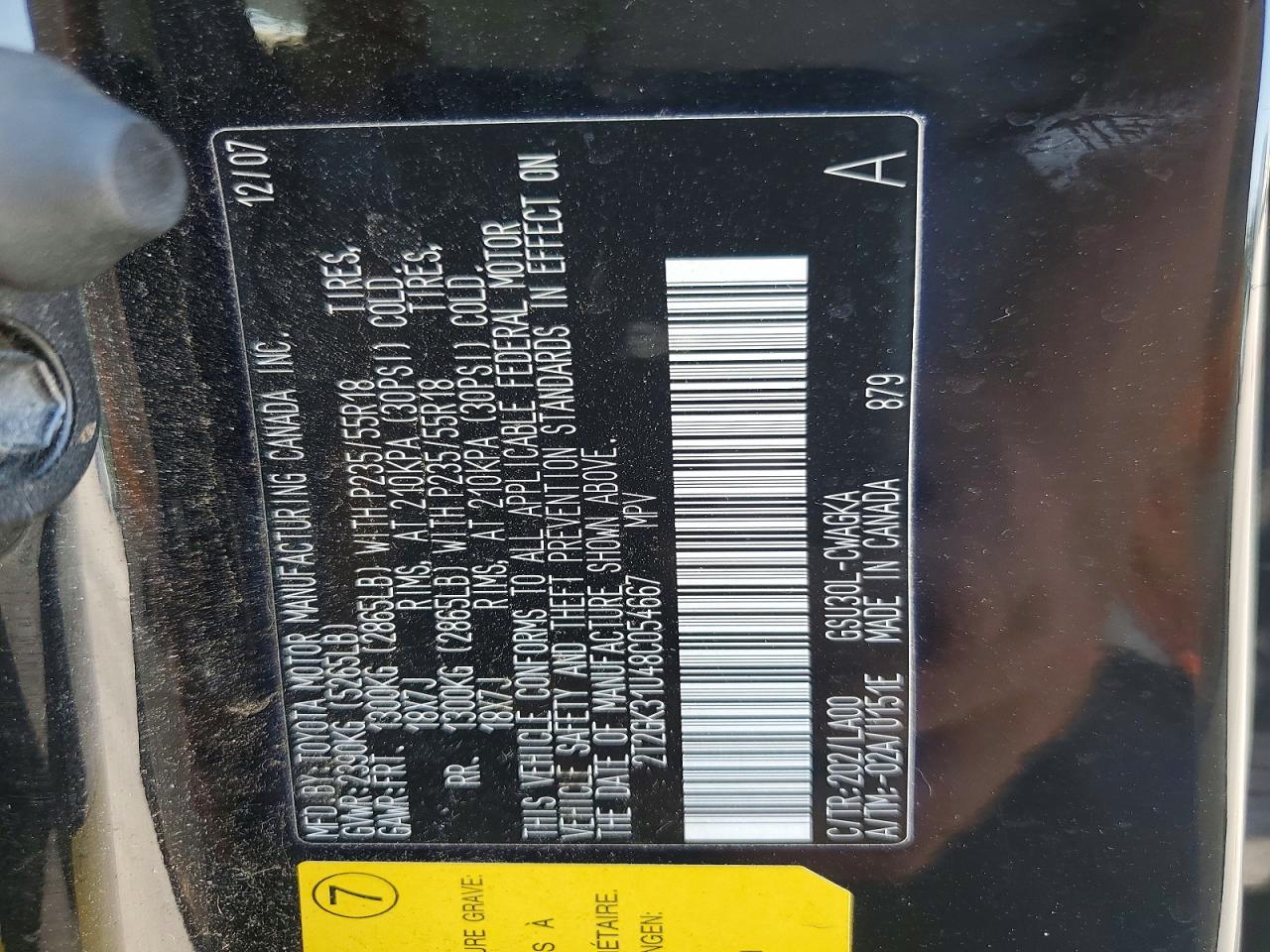 2008 Lexus Rx 350 Black vin: 2T2GK31U48C054667