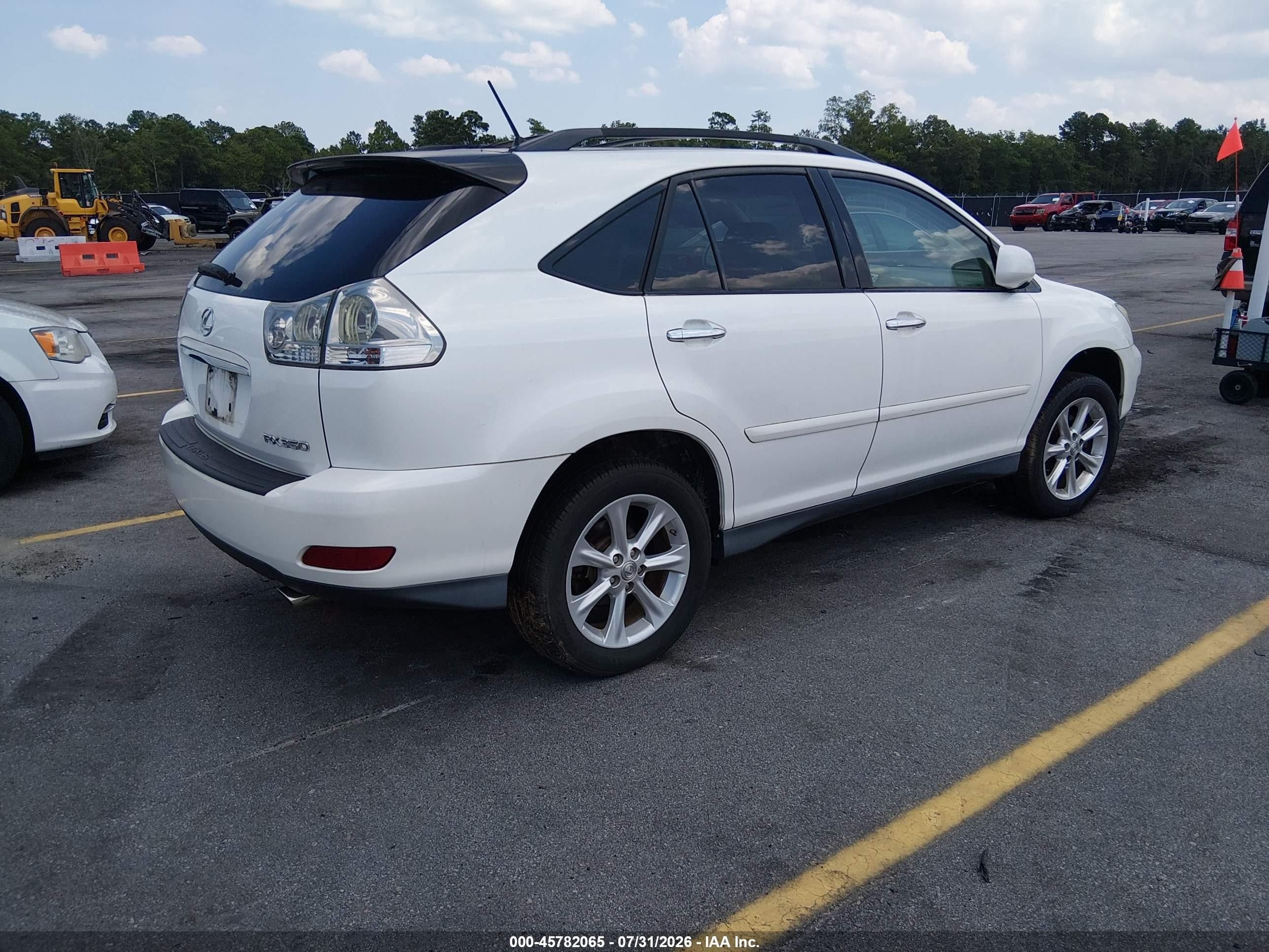 2009 Lexus Rx 350   White vin: 2T2GK31U49C081496