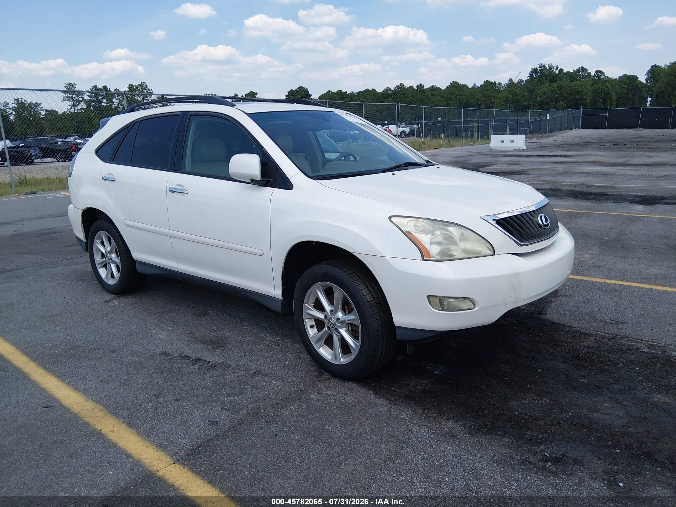 2009 Lexus Rx 350   White vin: 2T2GK31U49C081496