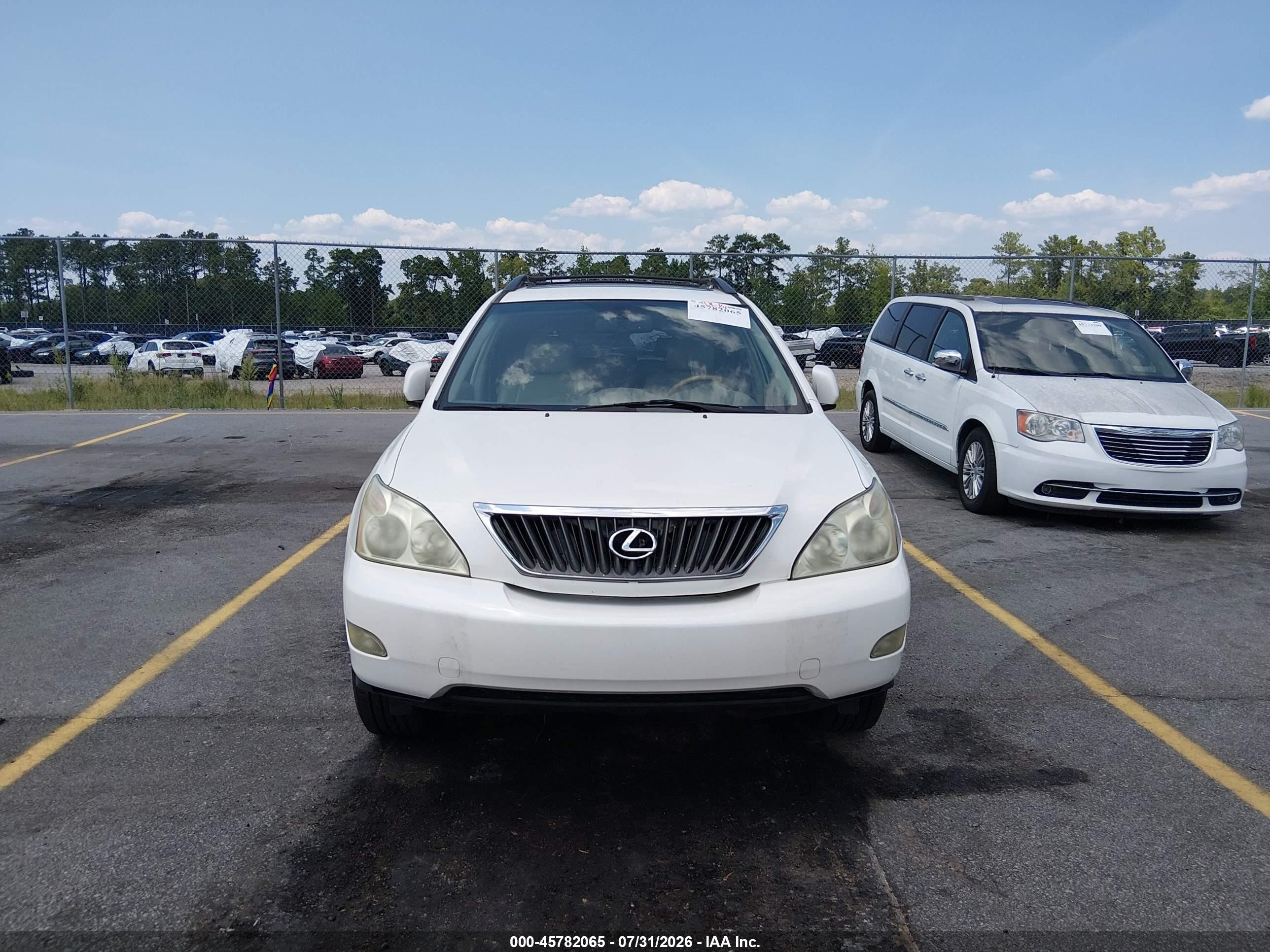 2009 Lexus Rx 350   White vin: 2T2GK31U49C081496