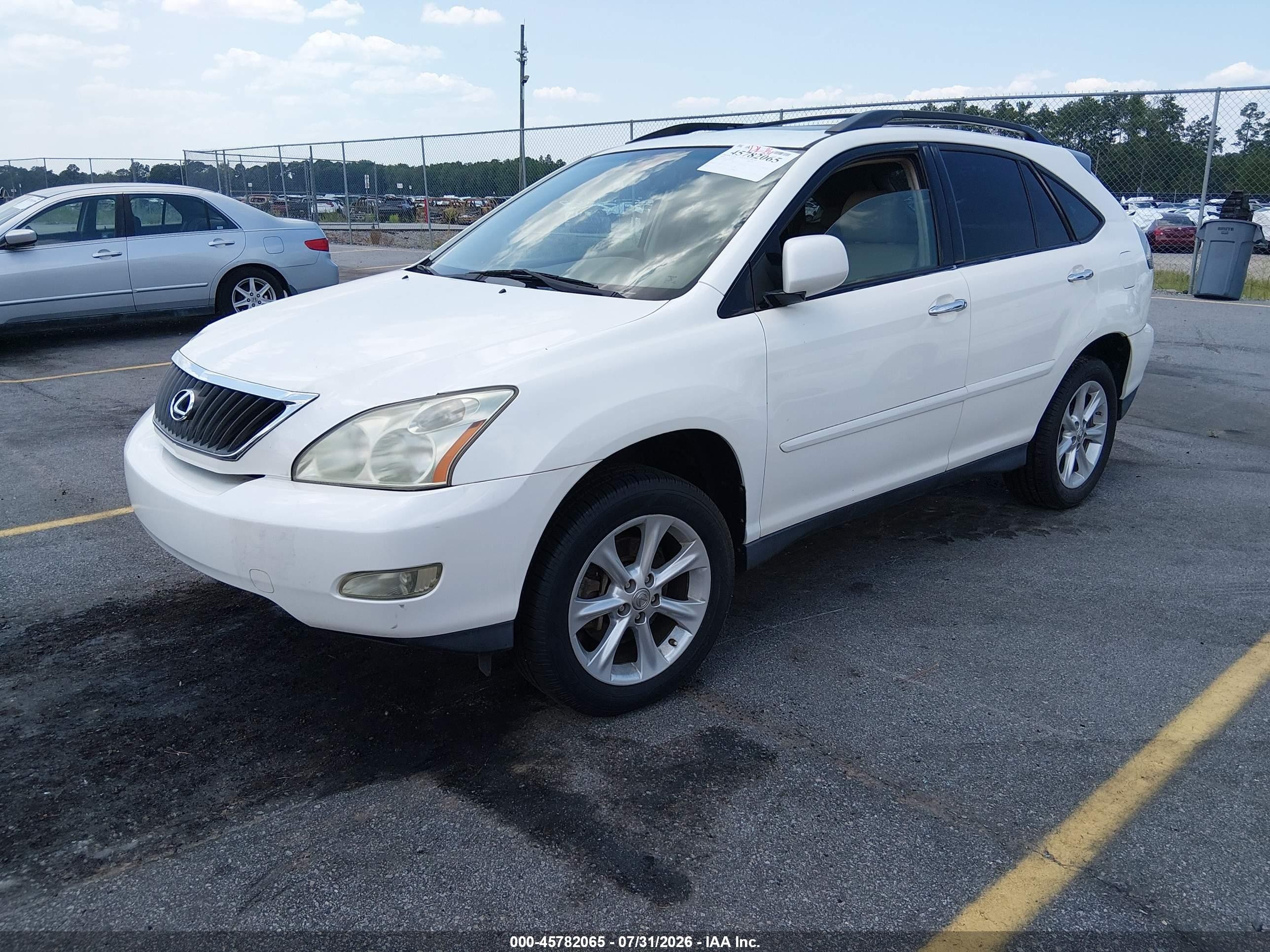 2009 Lexus Rx 350   White vin: 2T2GK31U49C081496