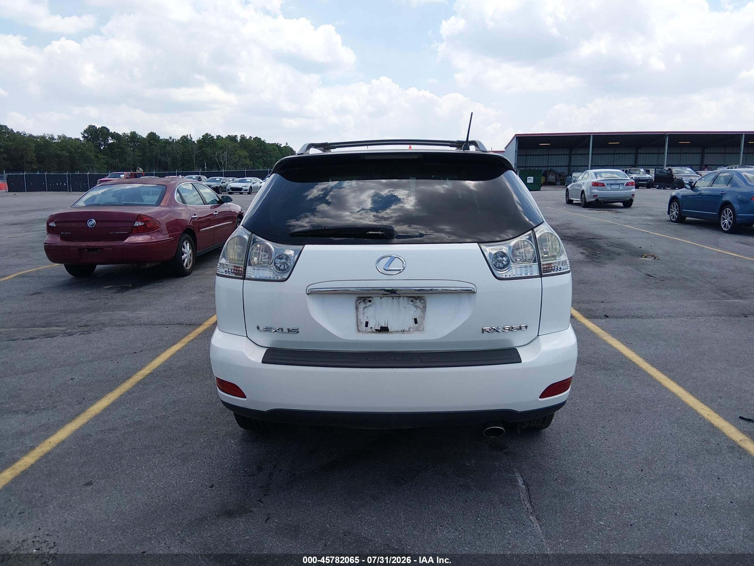 2009 Lexus Rx 350   White vin: 2T2GK31U49C081496