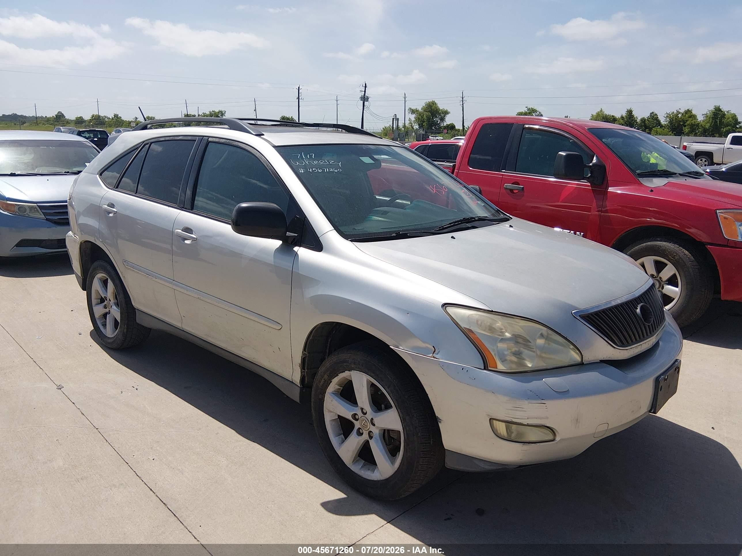 2007 Lexus Rx 350   Silver vin: 2T2GK31U57C003516