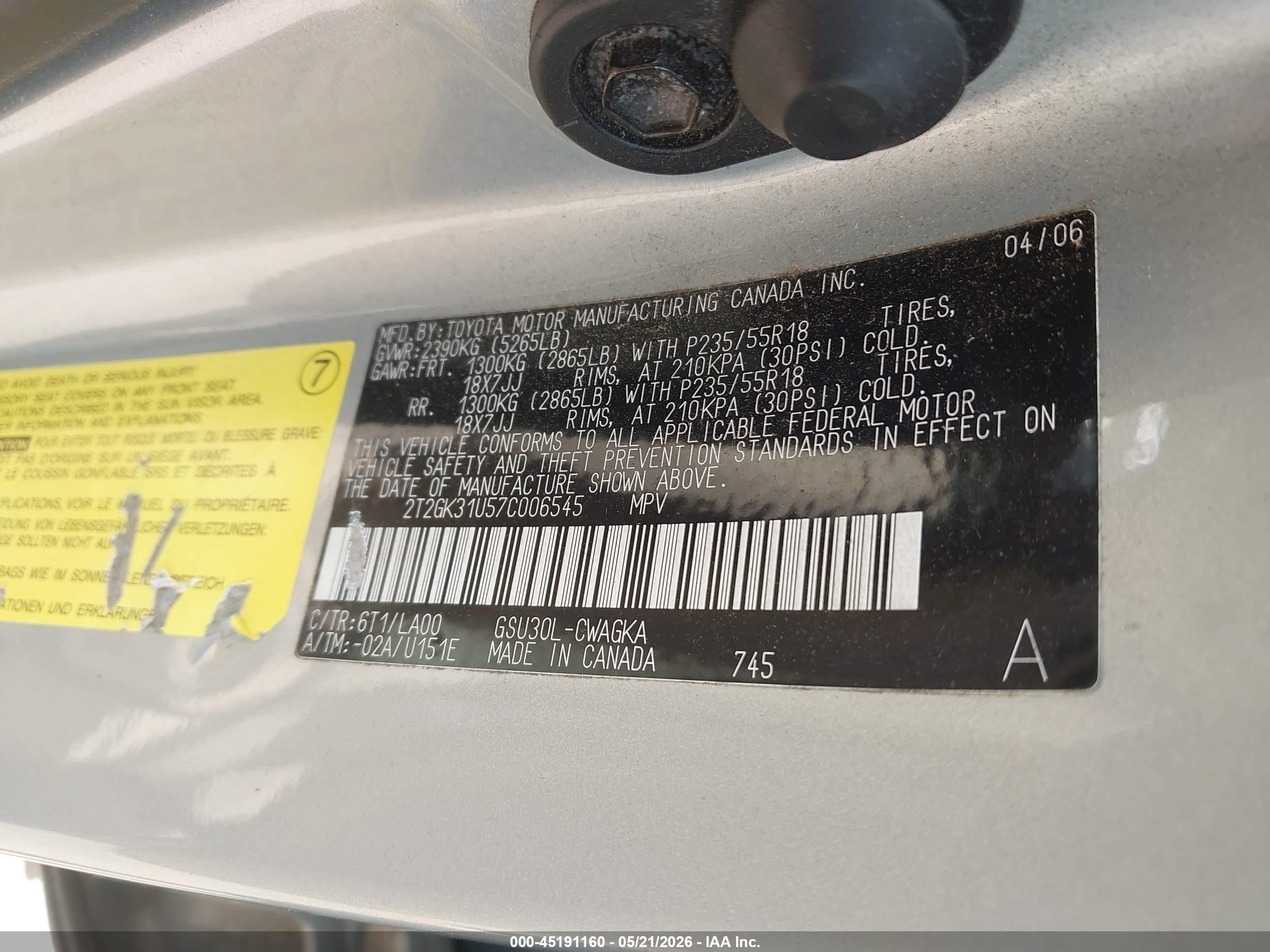 2007 Lexus Rx 350   Pewter vin: 2T2GK31U57C006545