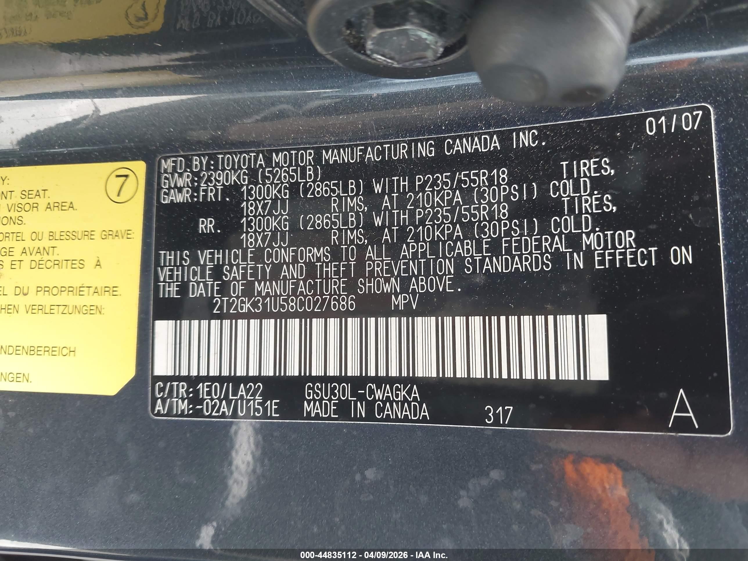2008 Lexus Rx 350   Gray vin: 2T2GK31U58C027686
