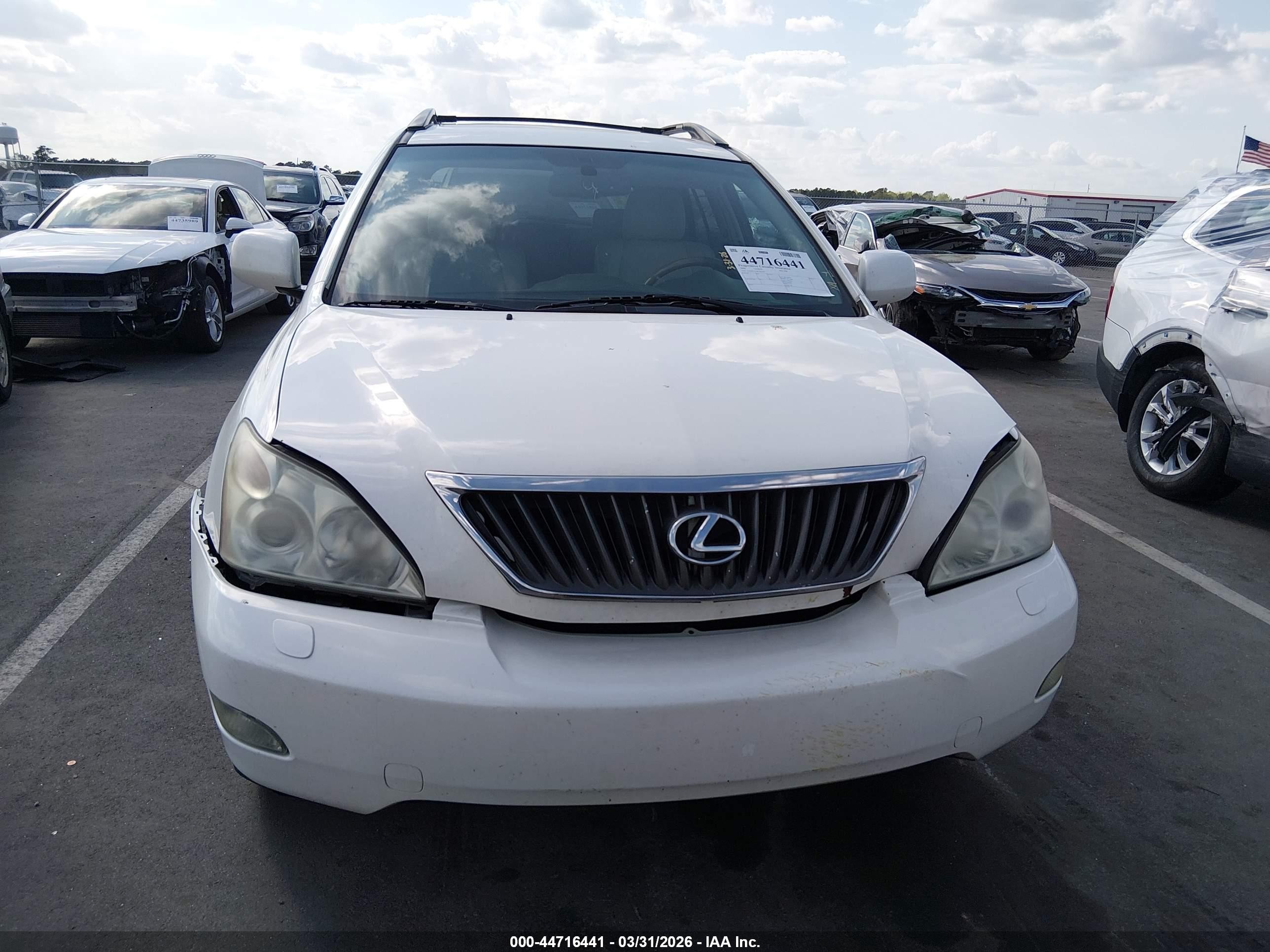 2008 Lexus Rx 350   White vin: 2T2GK31U58C042267