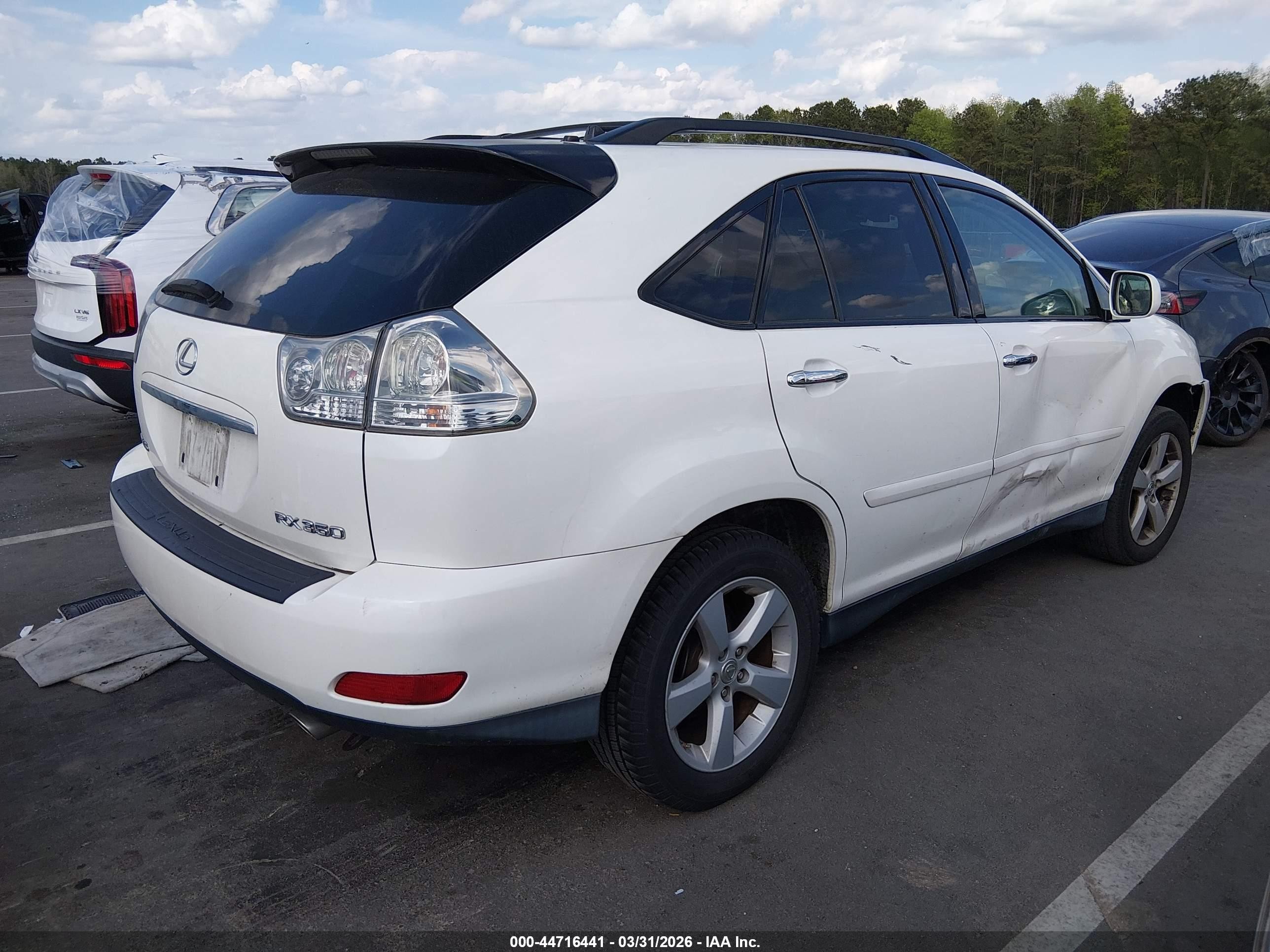 2008 Lexus Rx 350   White vin: 2T2GK31U58C042267