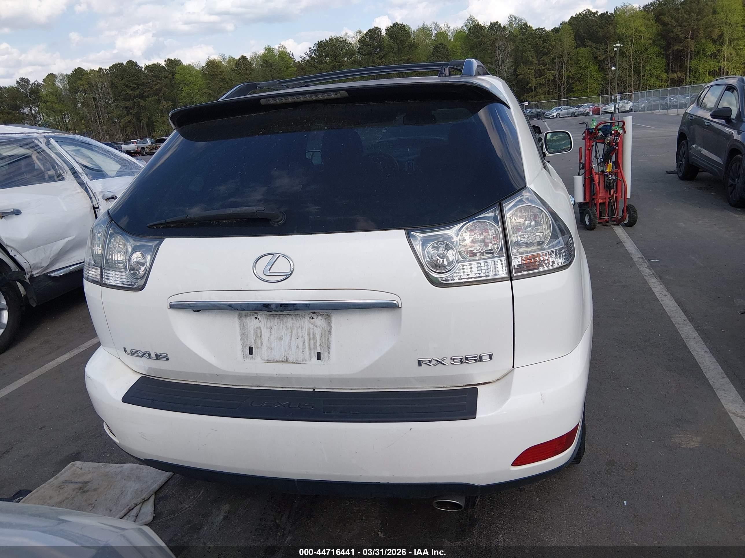 2008 Lexus Rx 350   White vin: 2T2GK31U58C042267