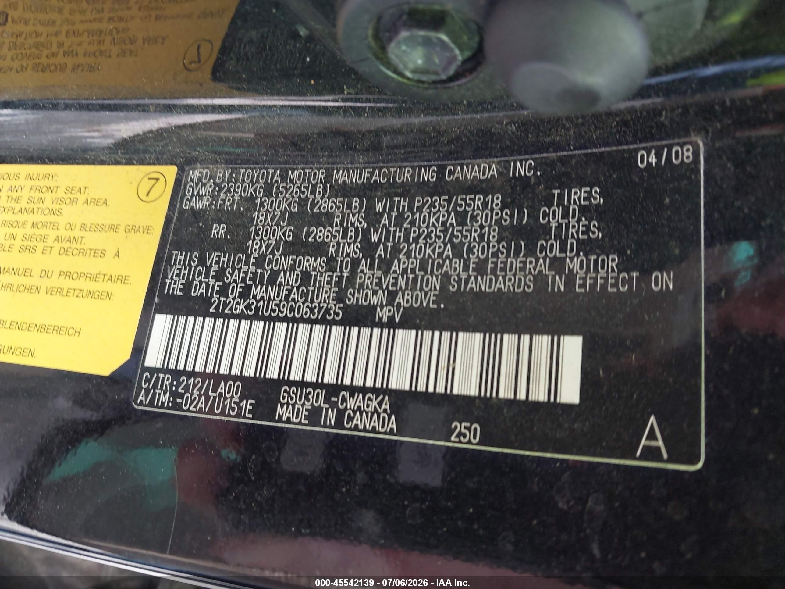 2009 Lexus Rx 350 Black vin: 2T2GK31U59C063735