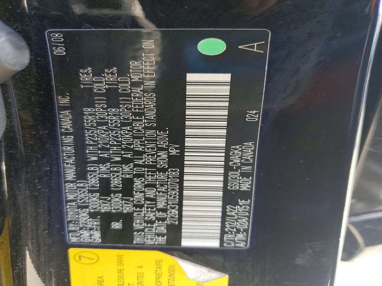 2009 Lexus Rx 350 Black vin: 2T2GK31U59C070183