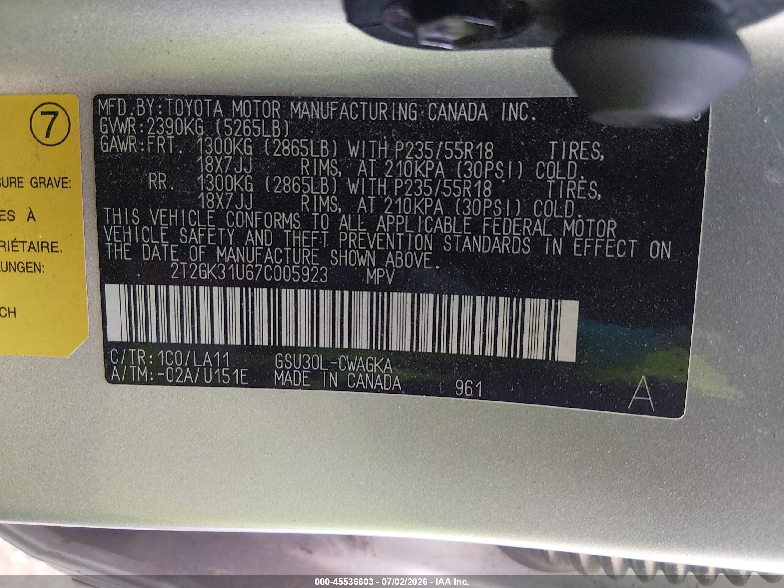 2007 Lexus Rx 350   Silver vin: 2T2GK31U67C005923