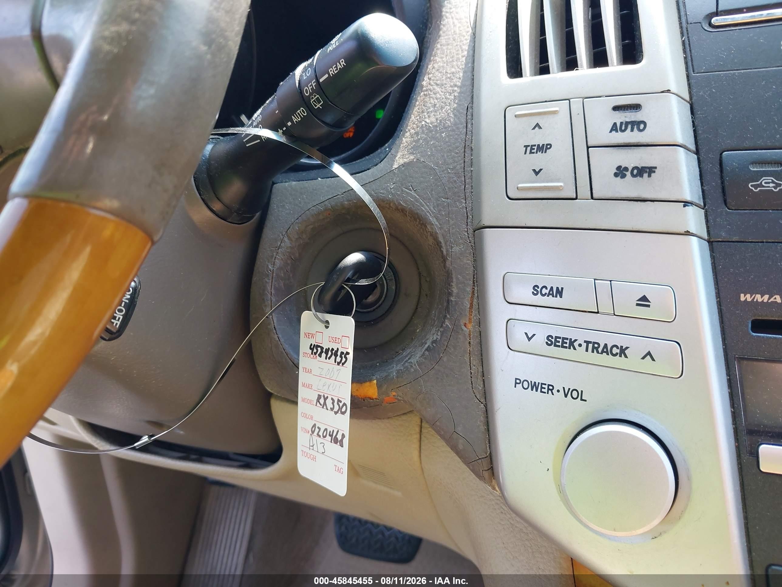 2007 Lexus Rx 350   Золотой vin: 2T2GK31U67C020468