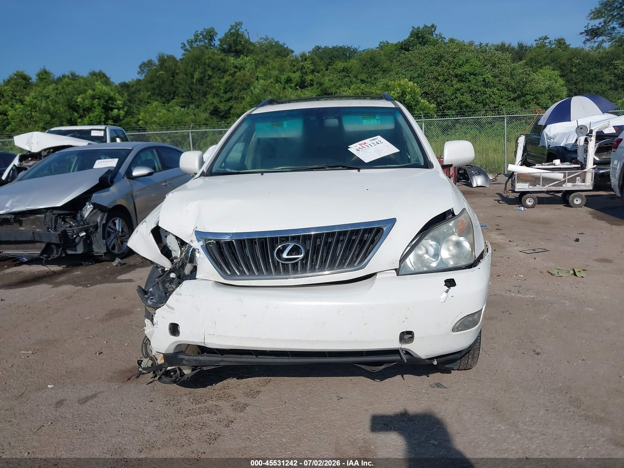 2009 Lexus Rx 350   White vin: 2T2GK31U69C081306