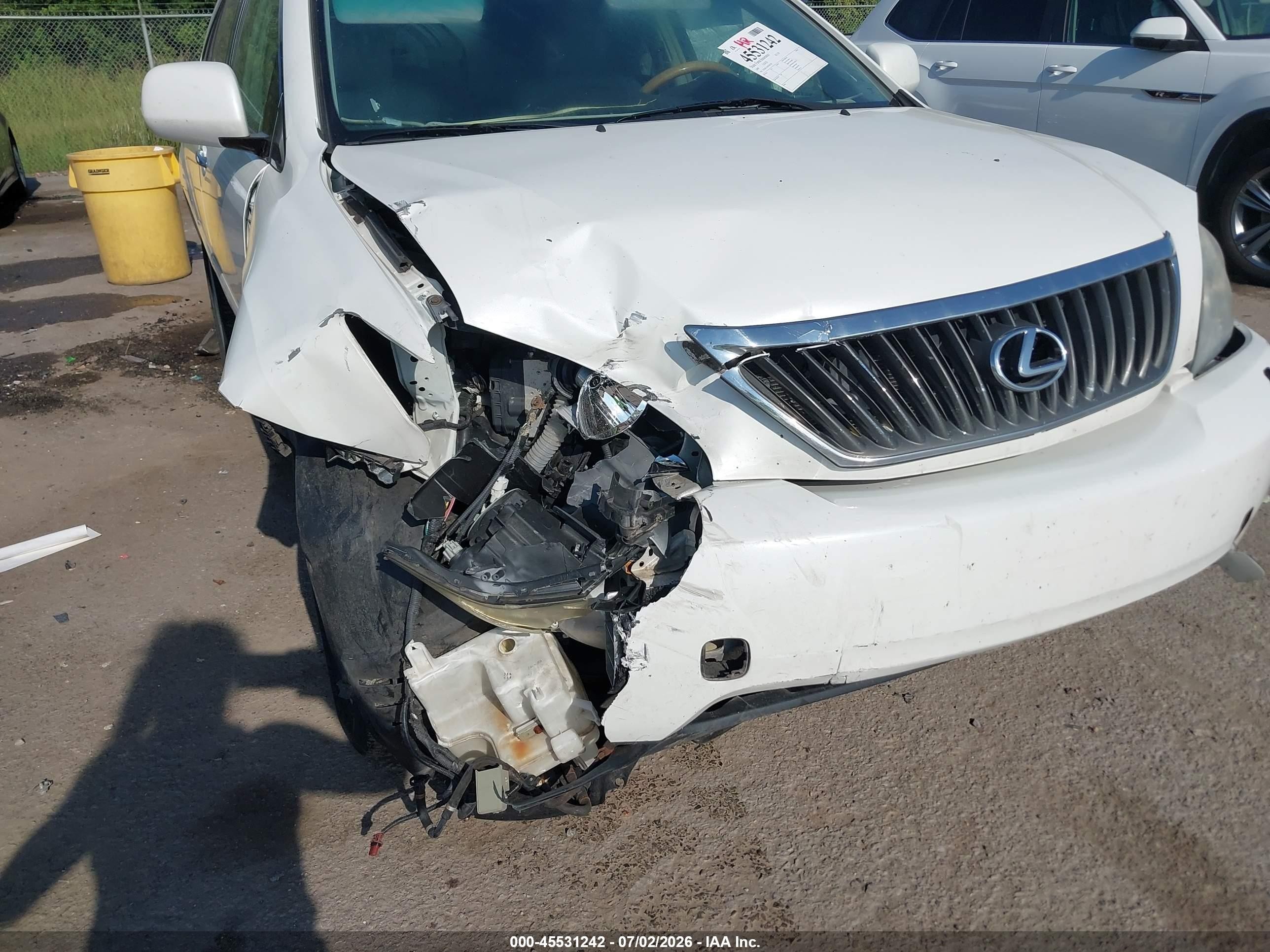 2009 Lexus Rx 350   White vin: 2T2GK31U69C081306