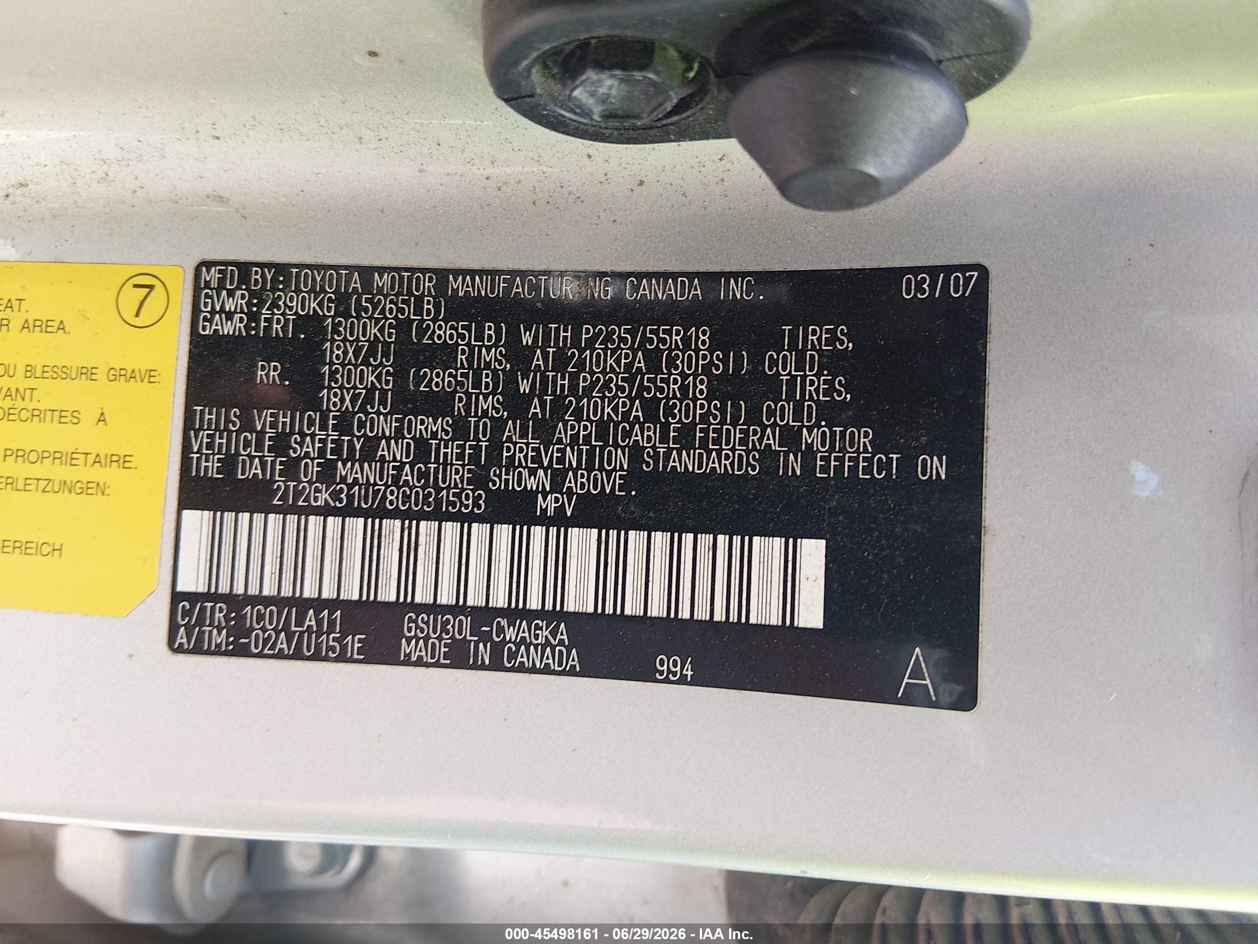 2008 Lexus Rx 350 Silver vin: 2T2GK31U78C031593