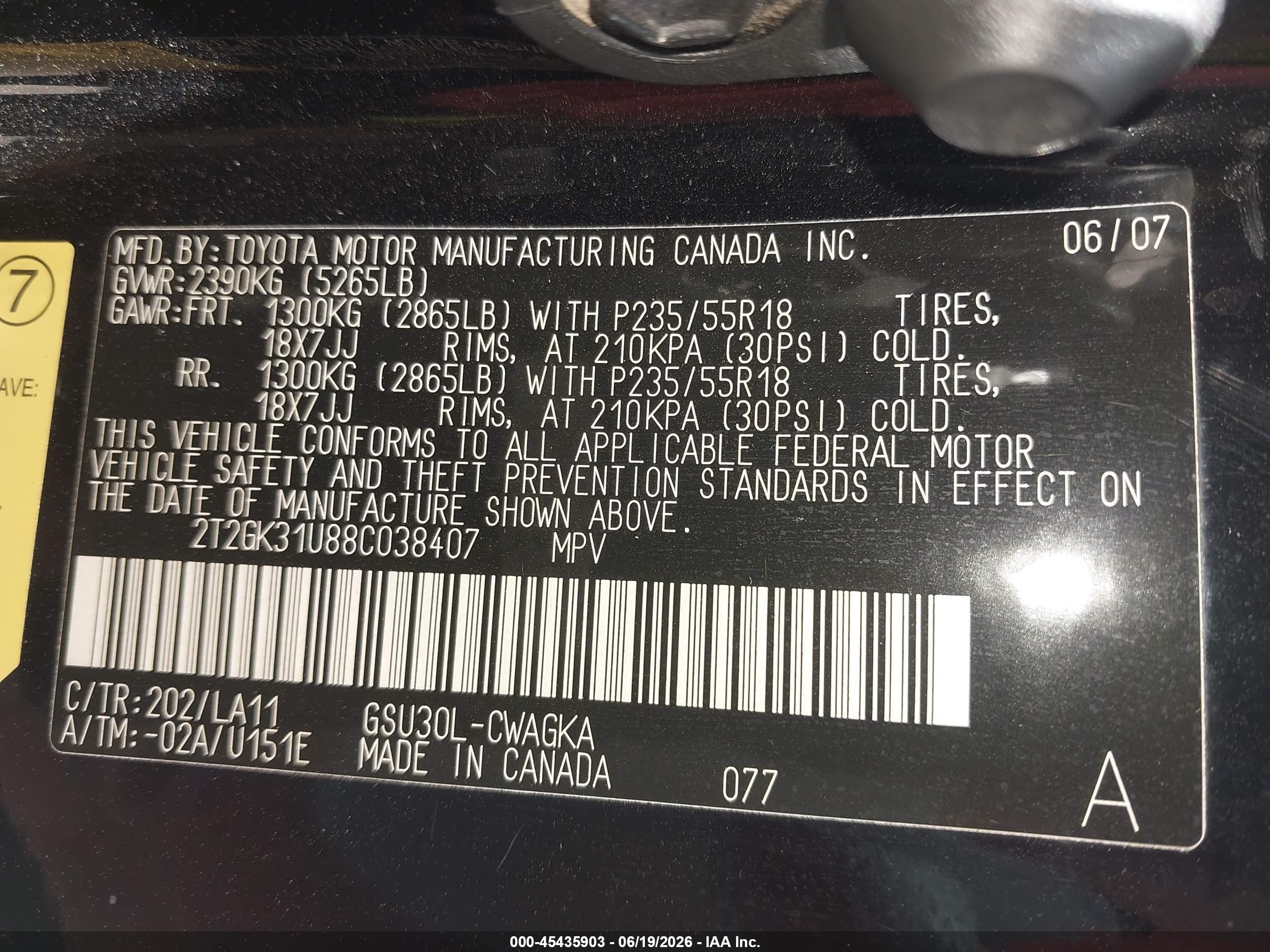 2008 Lexus Rx 350   Черный vin: 2T2GK31U88C038407