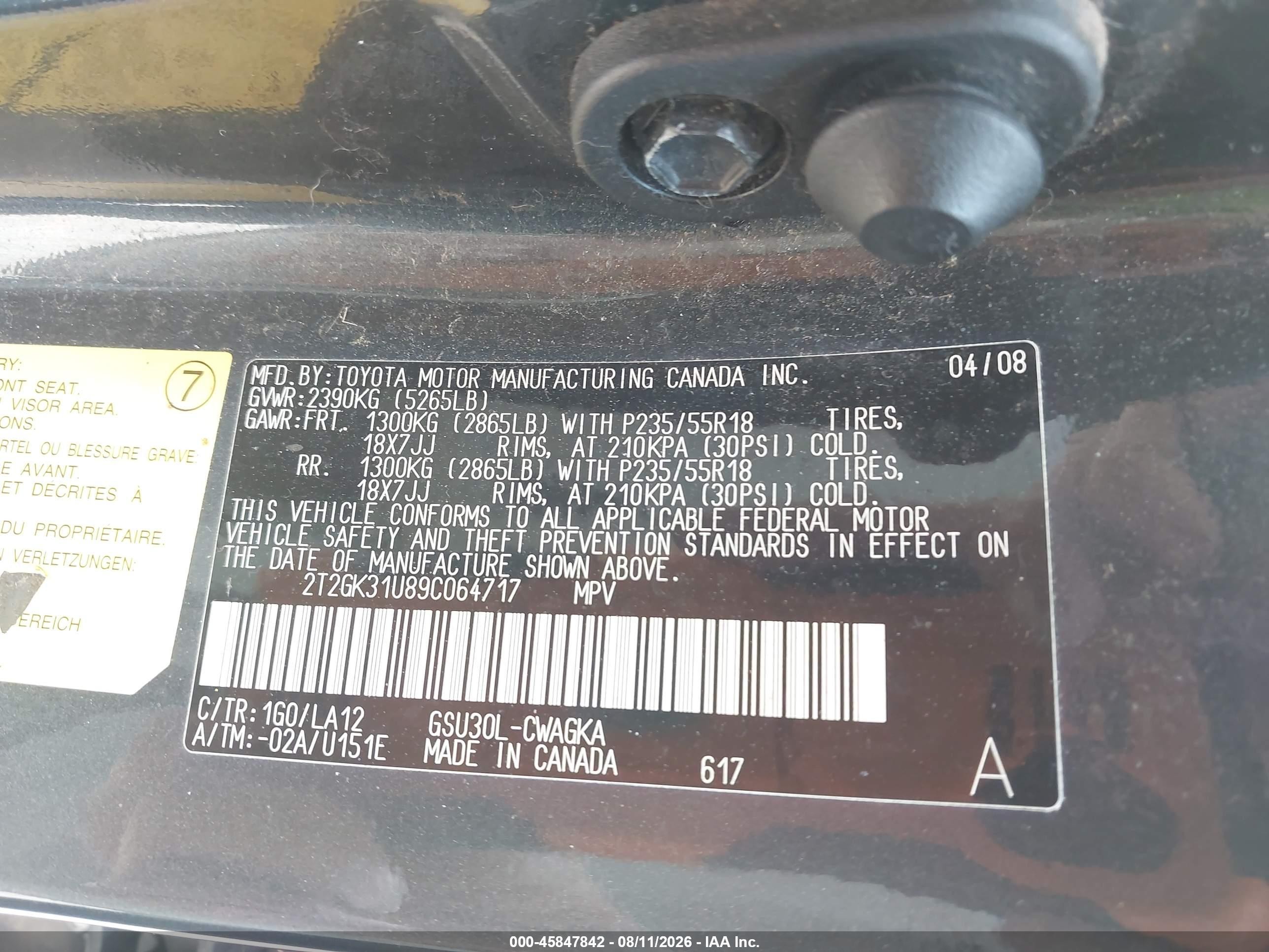 2009 Lexus Rx 350   Black vin: 2T2GK31U89C064717