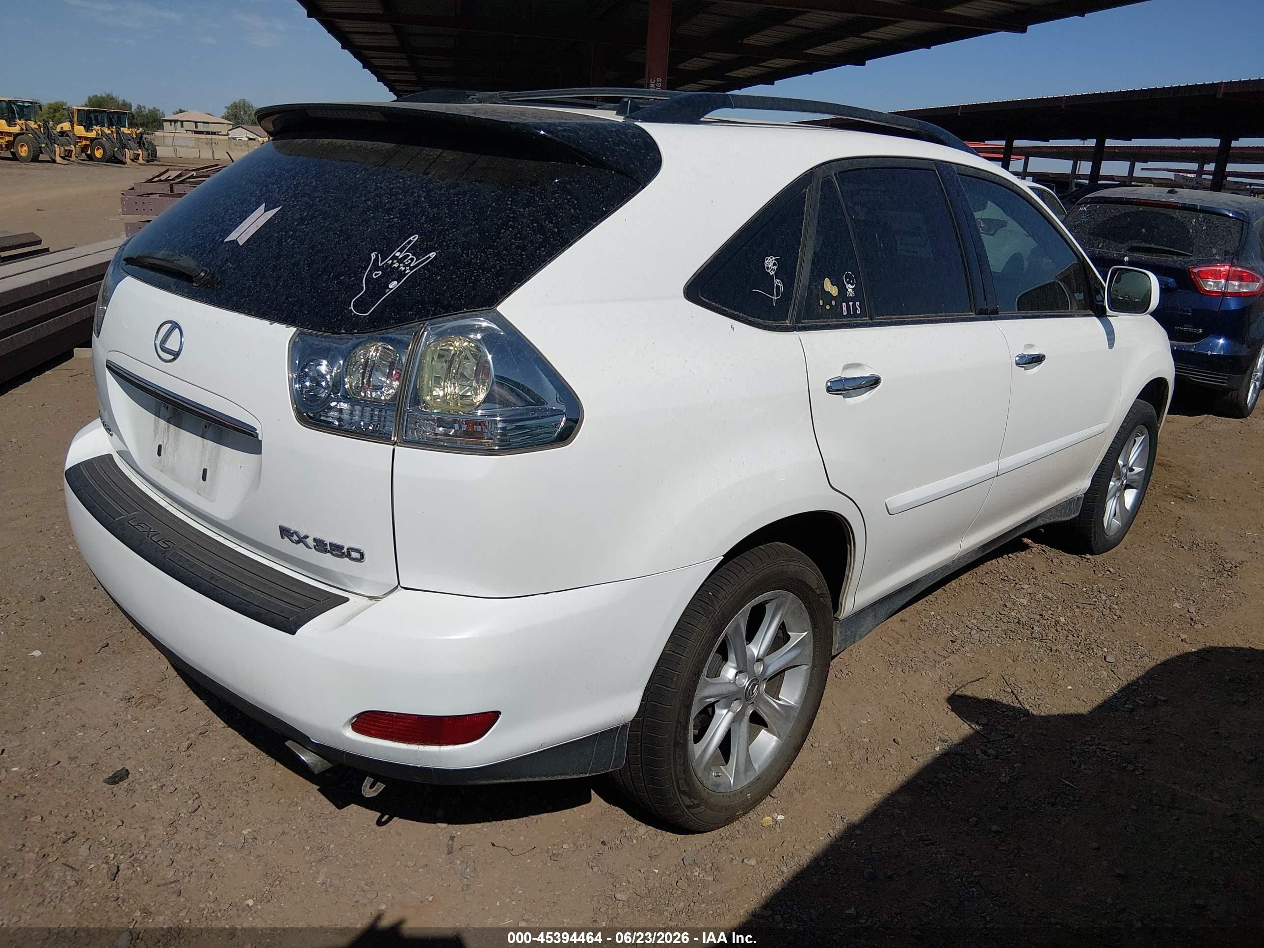 2009 Lexus Rx 350   White vin: 2T2GK31U89C069335