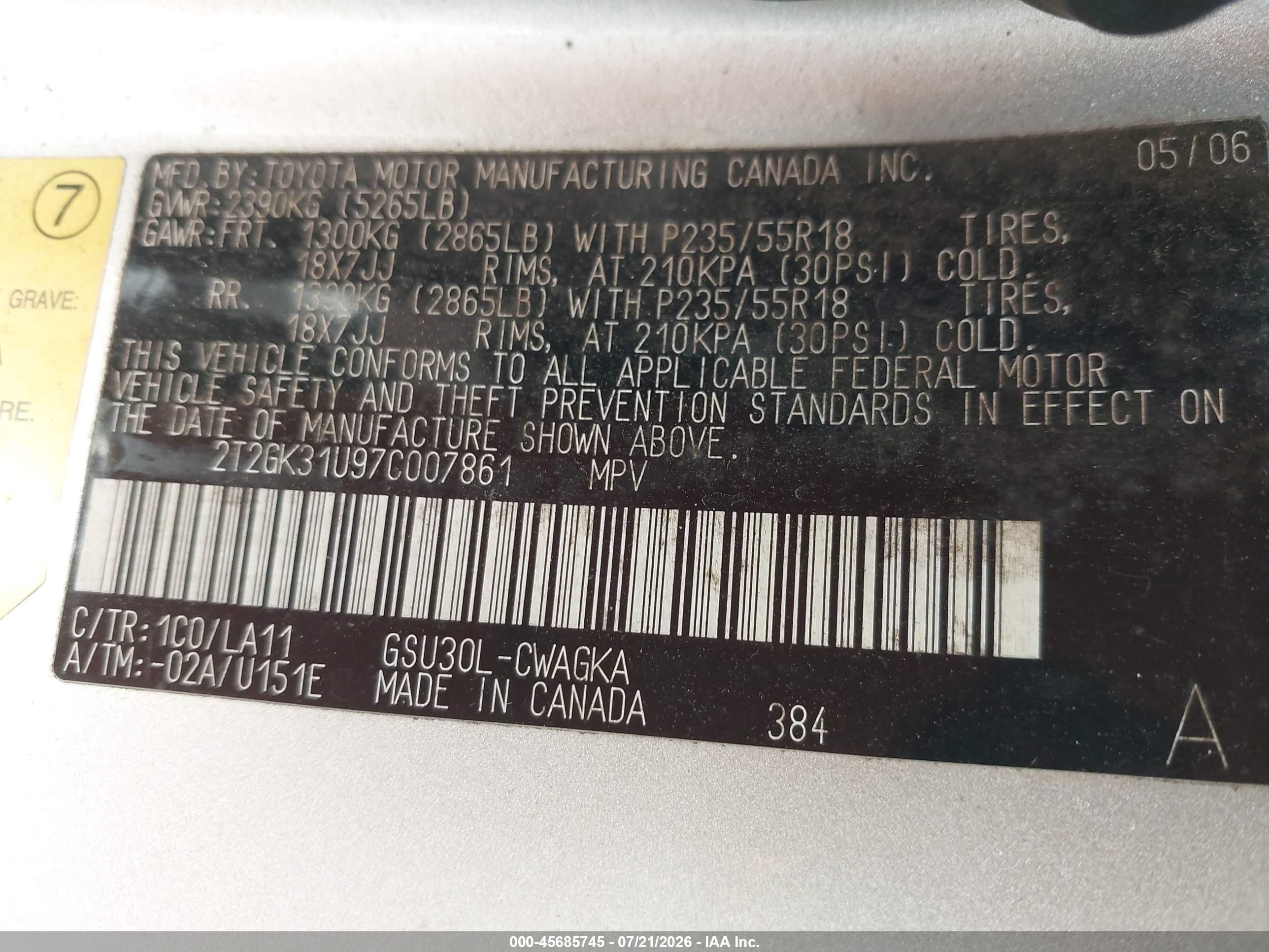 2007 Lexus Rx 350   Silver vin: 2T2GK31U97C007861
