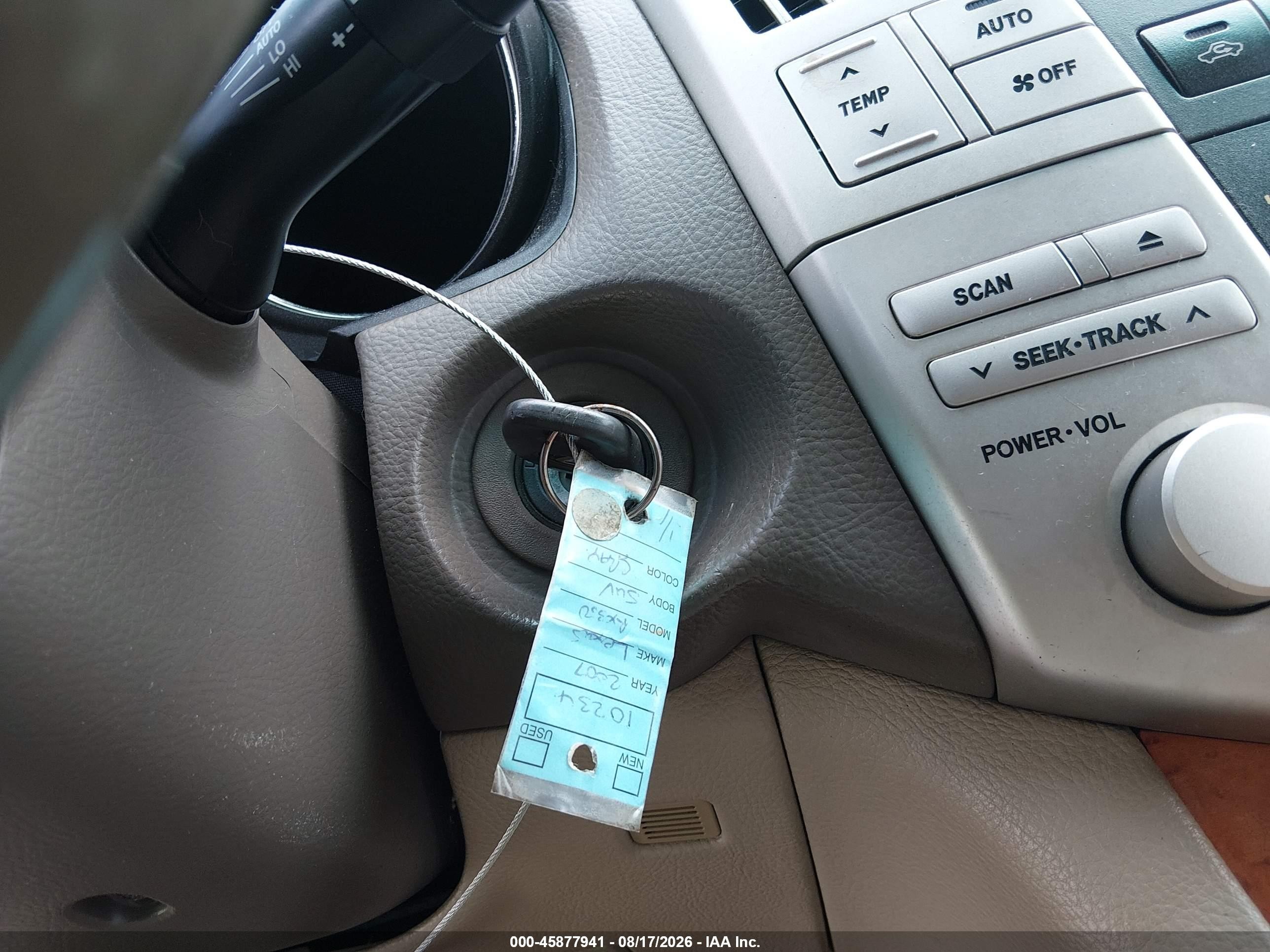 2007 Lexus Rx 350   Teal vin: 2T2GK31U97C016706