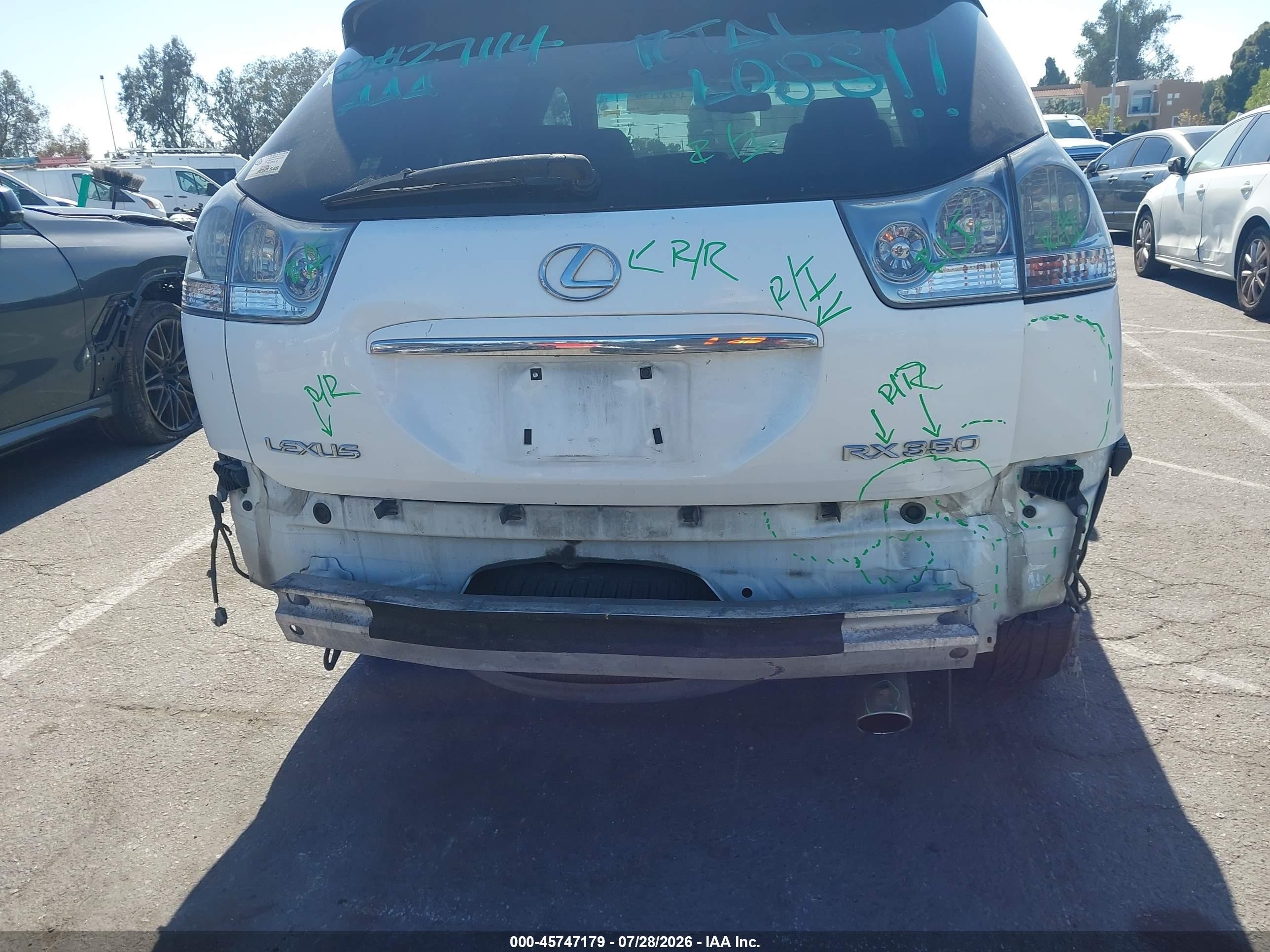2008 Lexus Rx 350   Белый vin: 2T2GK31U98C032924