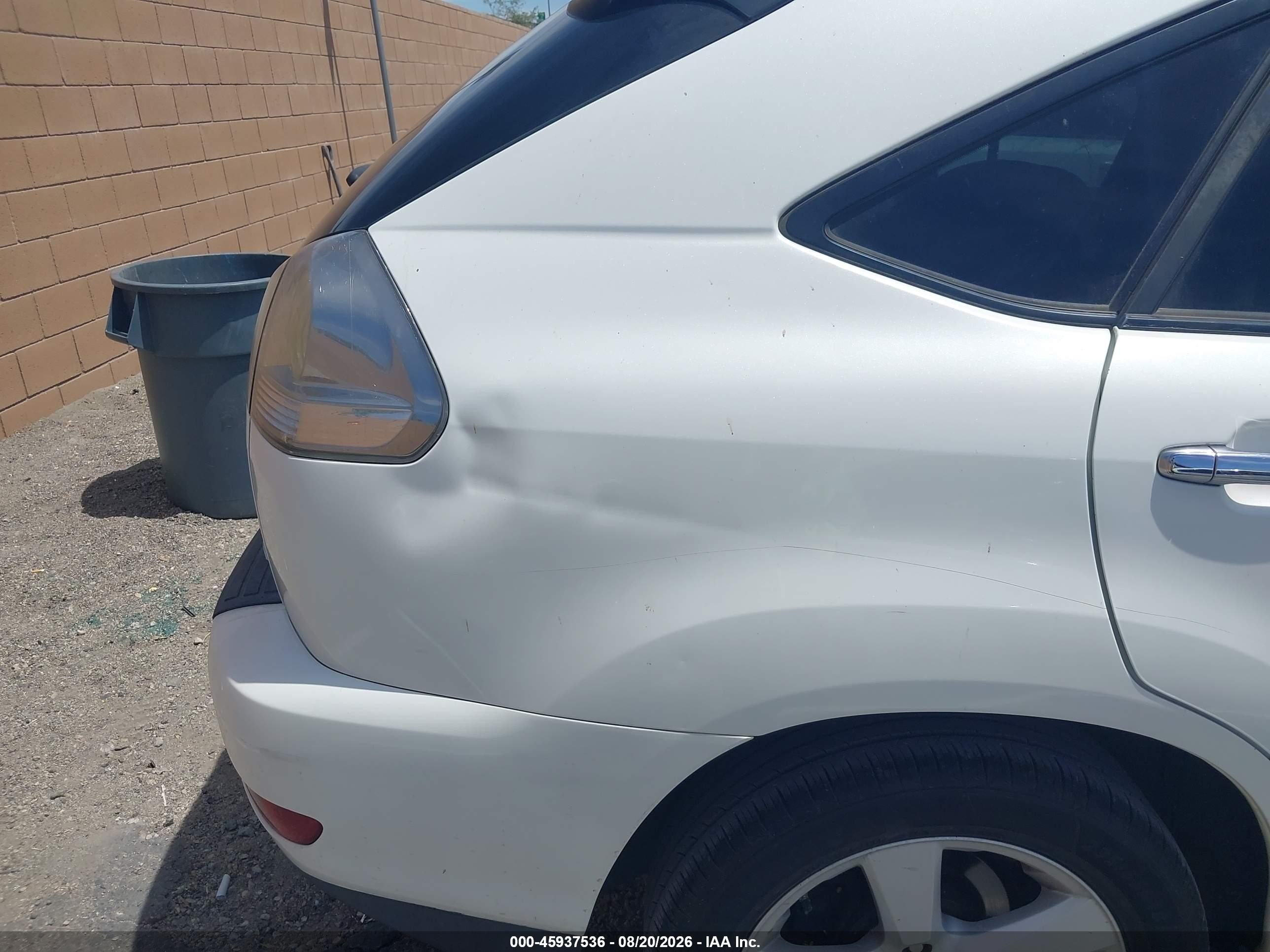2008 Lexus Rx 350   White vin: 2T2GK31UX8C029711