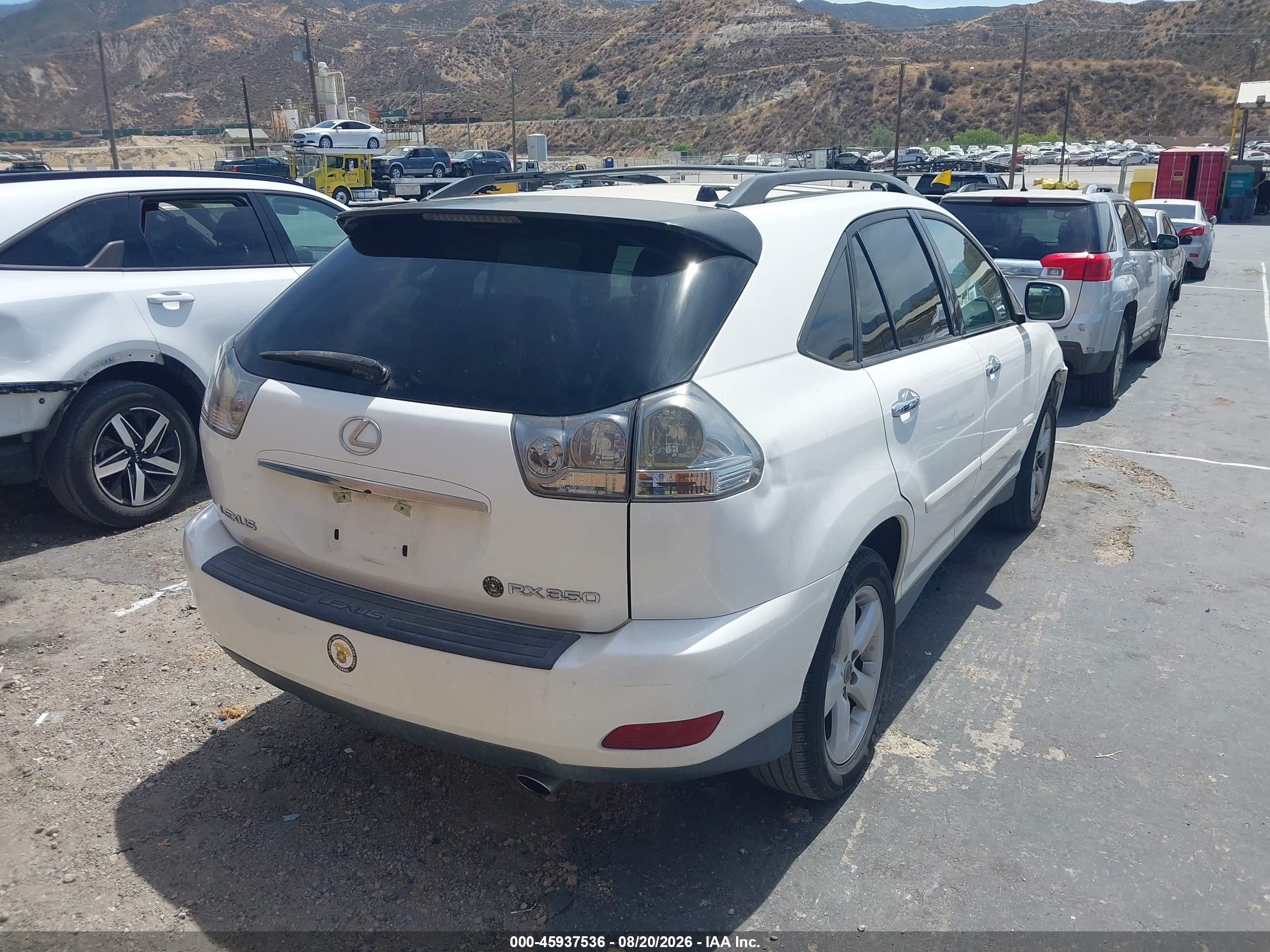 2008 Lexus Rx 350   White vin: 2T2GK31UX8C029711