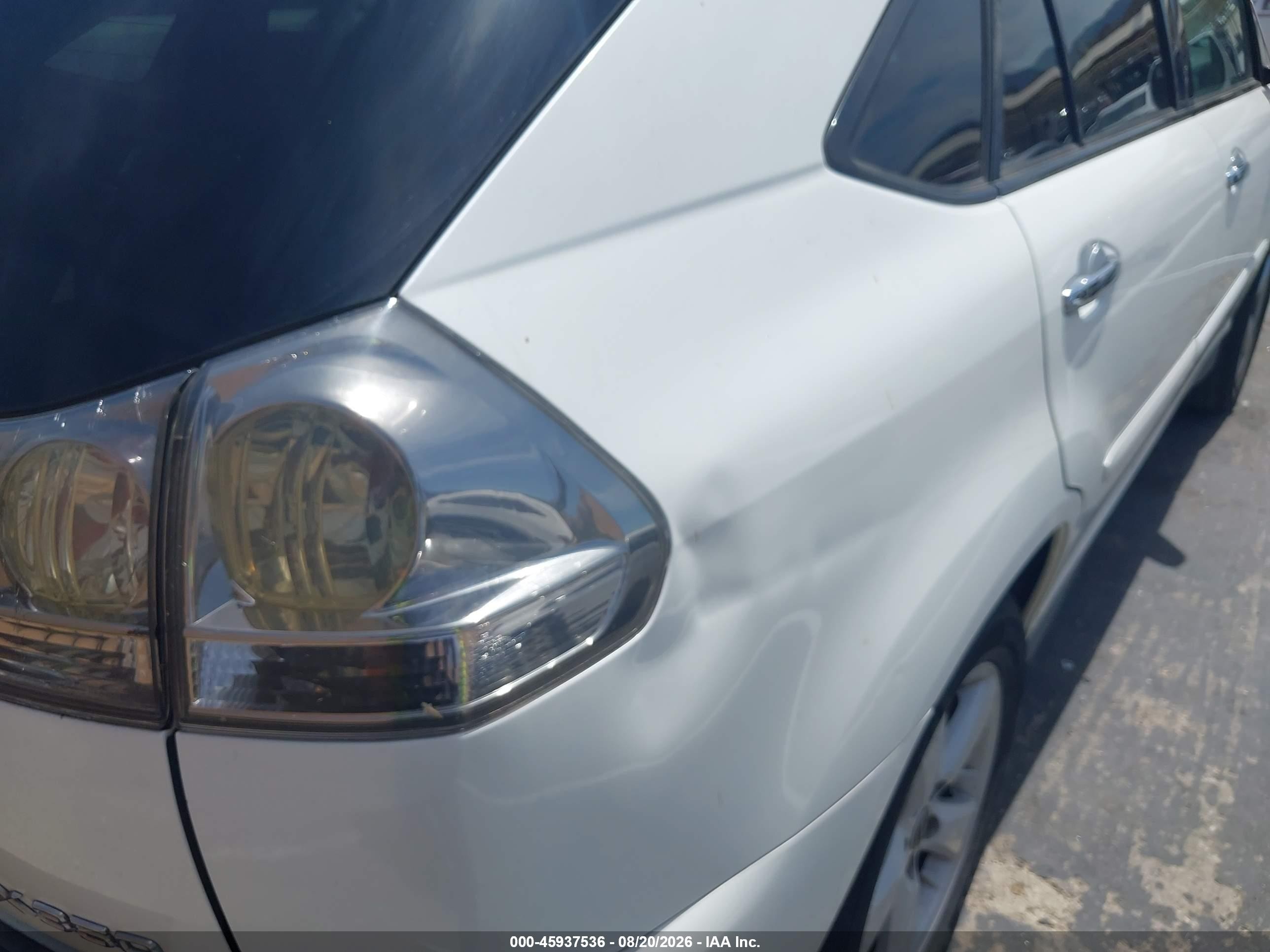 2008 Lexus Rx 350   White vin: 2T2GK31UX8C029711